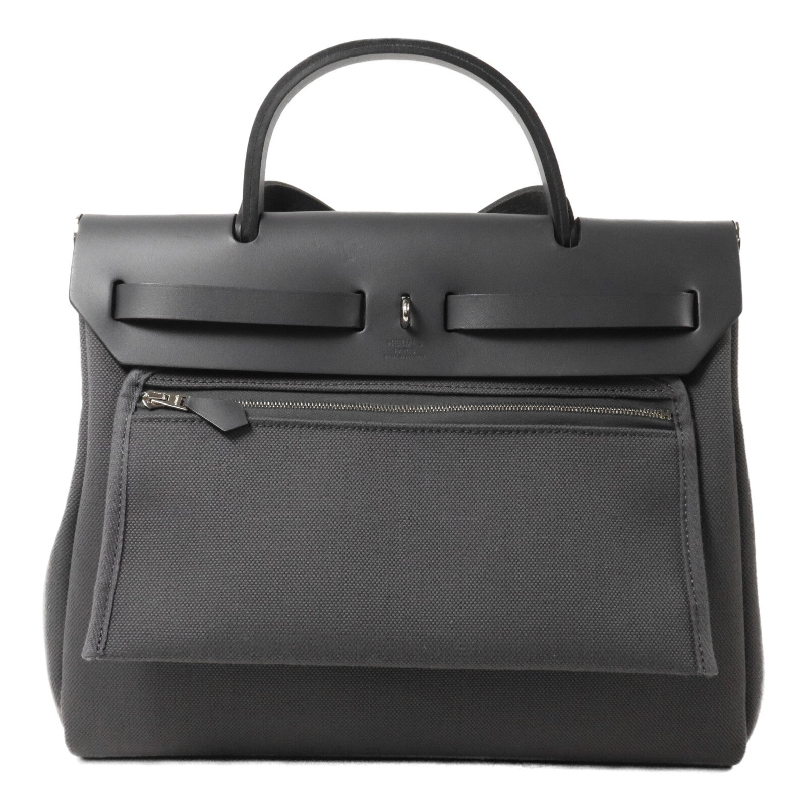 HERMES 帆布Herbag PM手挽肩背兩用袋Ardoise