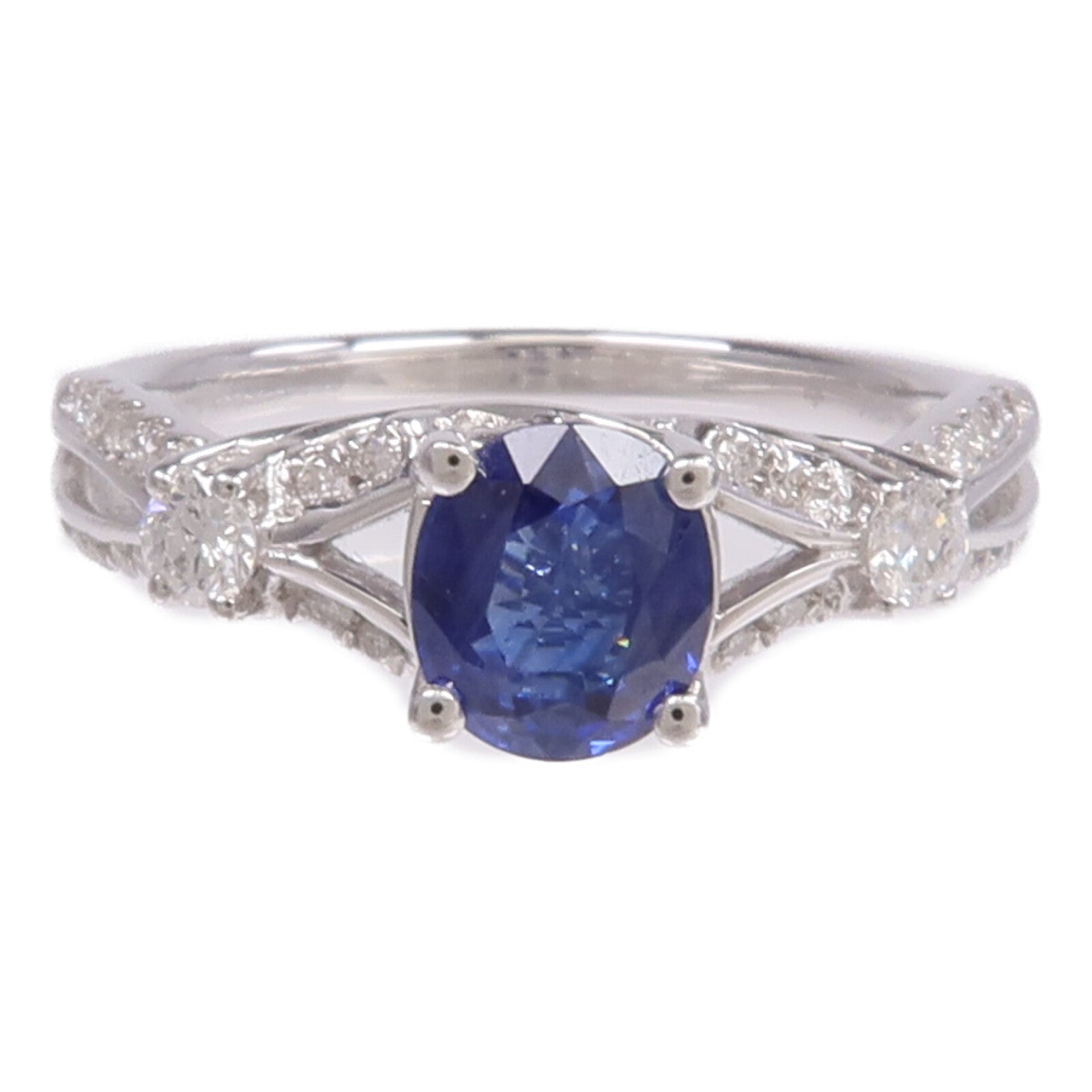 JEWELRY 18K白金Sapphire Diamond Ring藍寶石/鑽石戒指