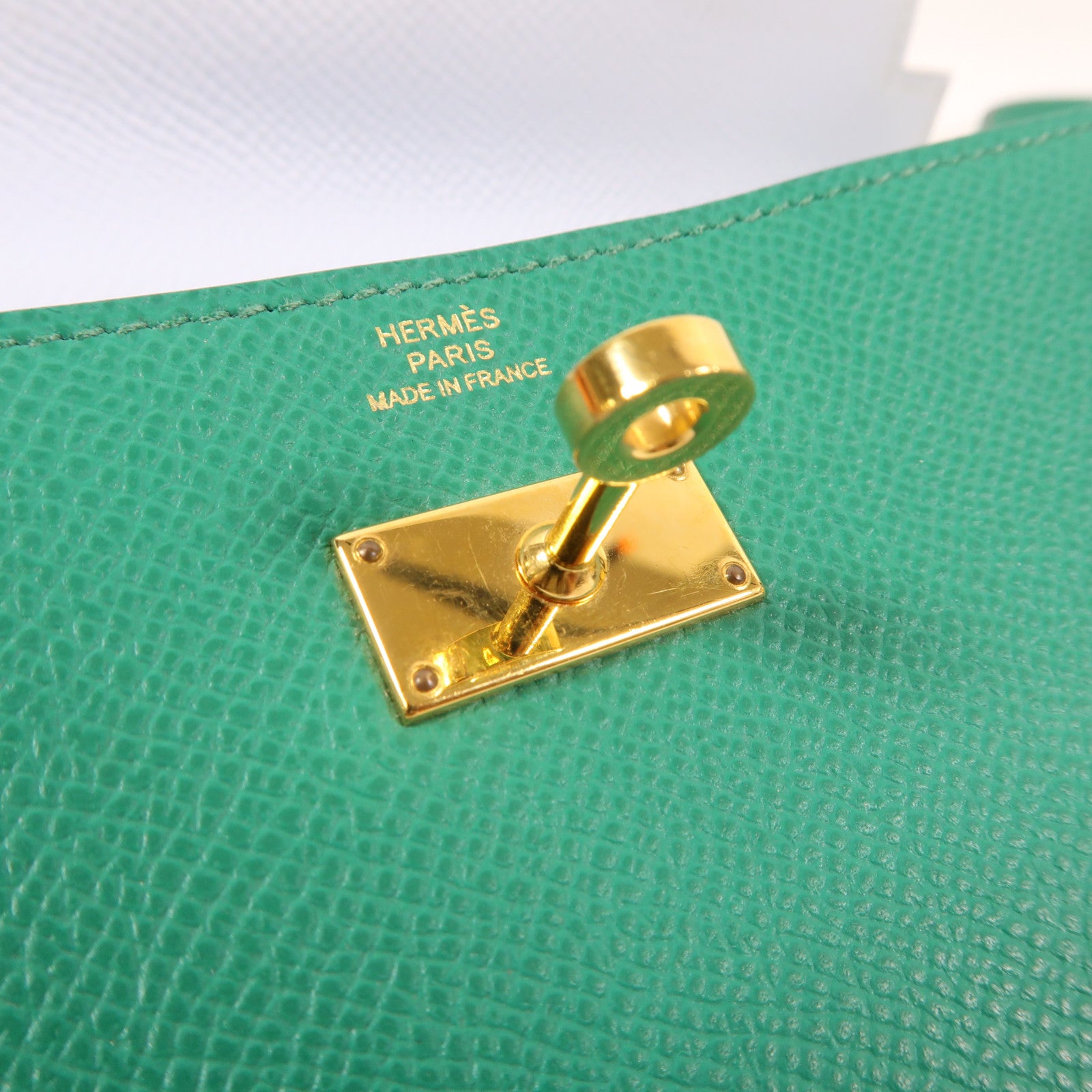 HERMES Epsom皮革Kelly To Go金扣肩背袋6W Menthe