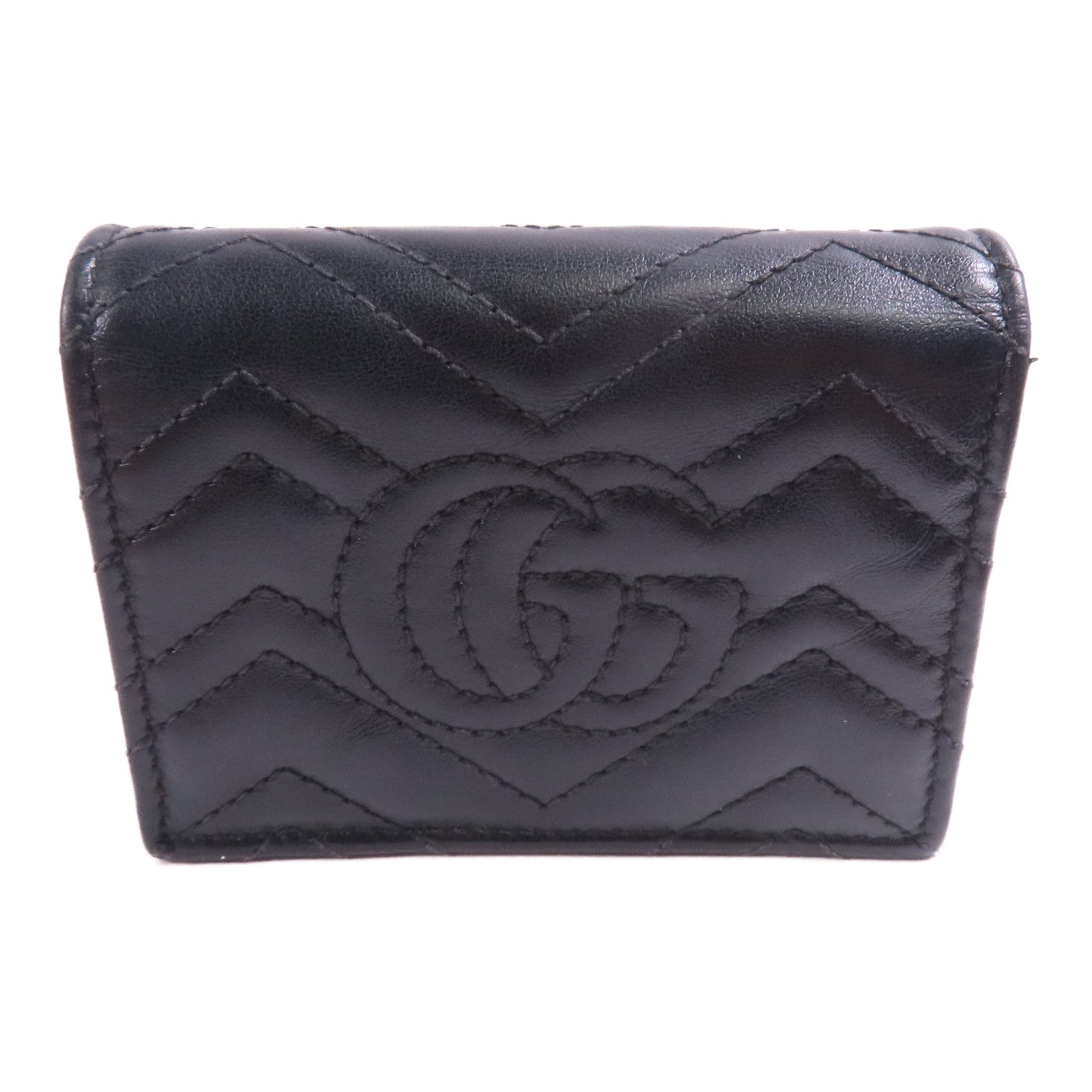 GUCCI 皮革GG Marmont Card Case Wallet金扣錢包