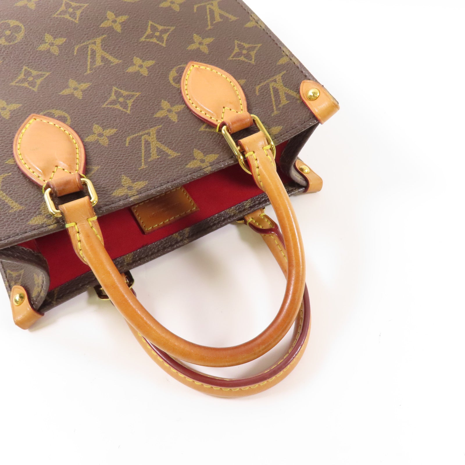 LOUIS VUITTON 【激減優惠】Monogram Sac Plat BB金扣手挽肩背兩用袋