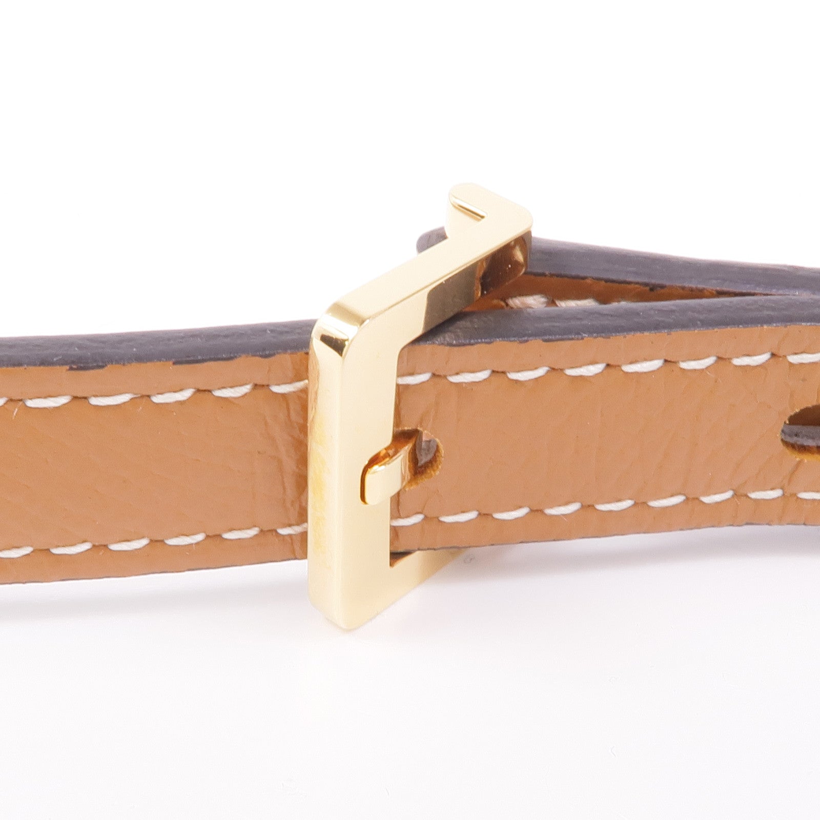 HERMES Epsom皮革Pop H 15 Belt金扣皮帶Gold