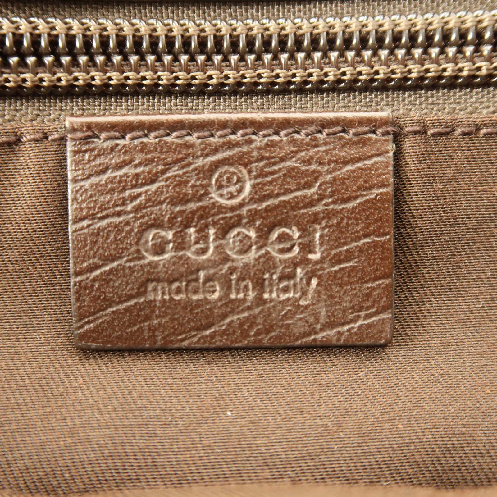 GUCCI 塗層帆布Tote Bag銀扣肩背袋