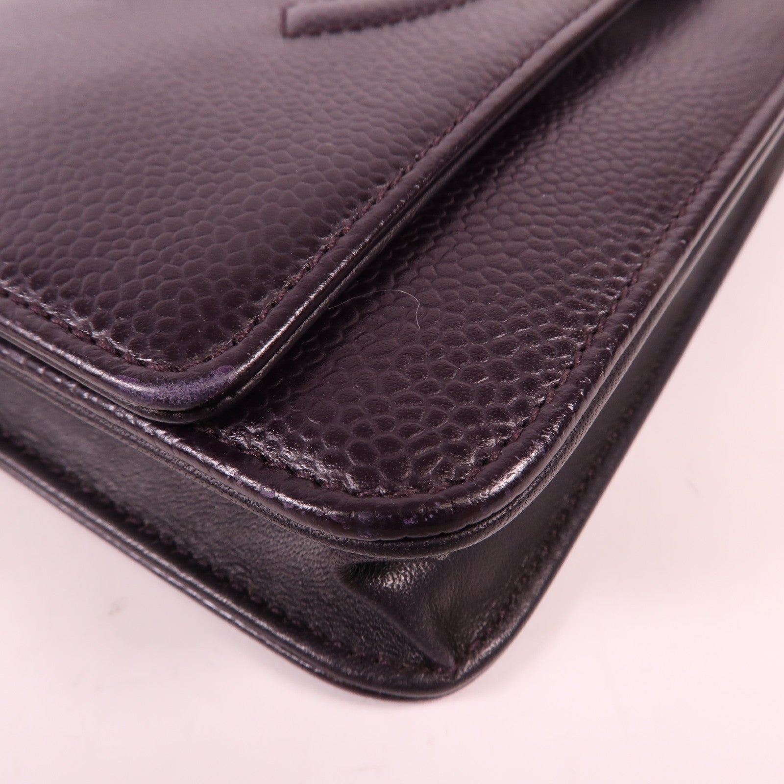 CHANEL 牛皮皮革WOC Wallet On Chain銀扣鏈帶肩背袋