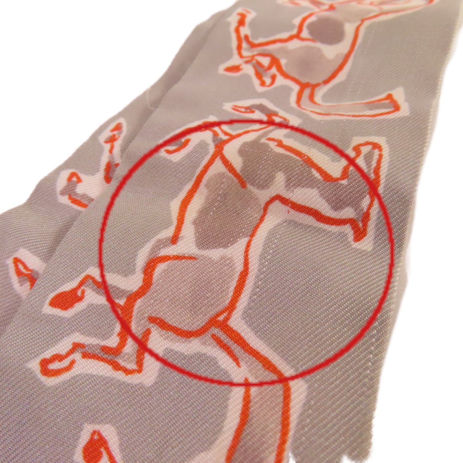 HERMES 絲質Twilly Scarf絲巾灰色/橙色/彩色
