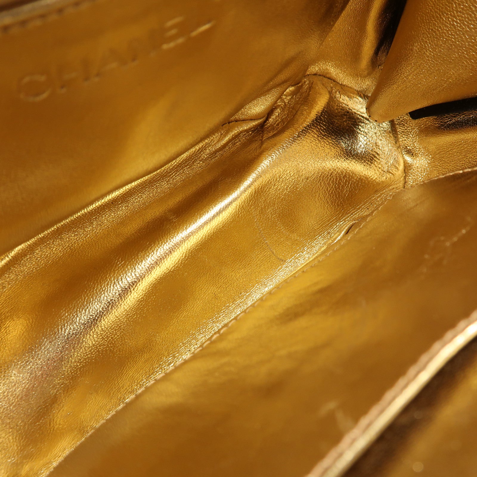 CHANEL 絲質Shoulder Bag金扣鏈帶肩背袋