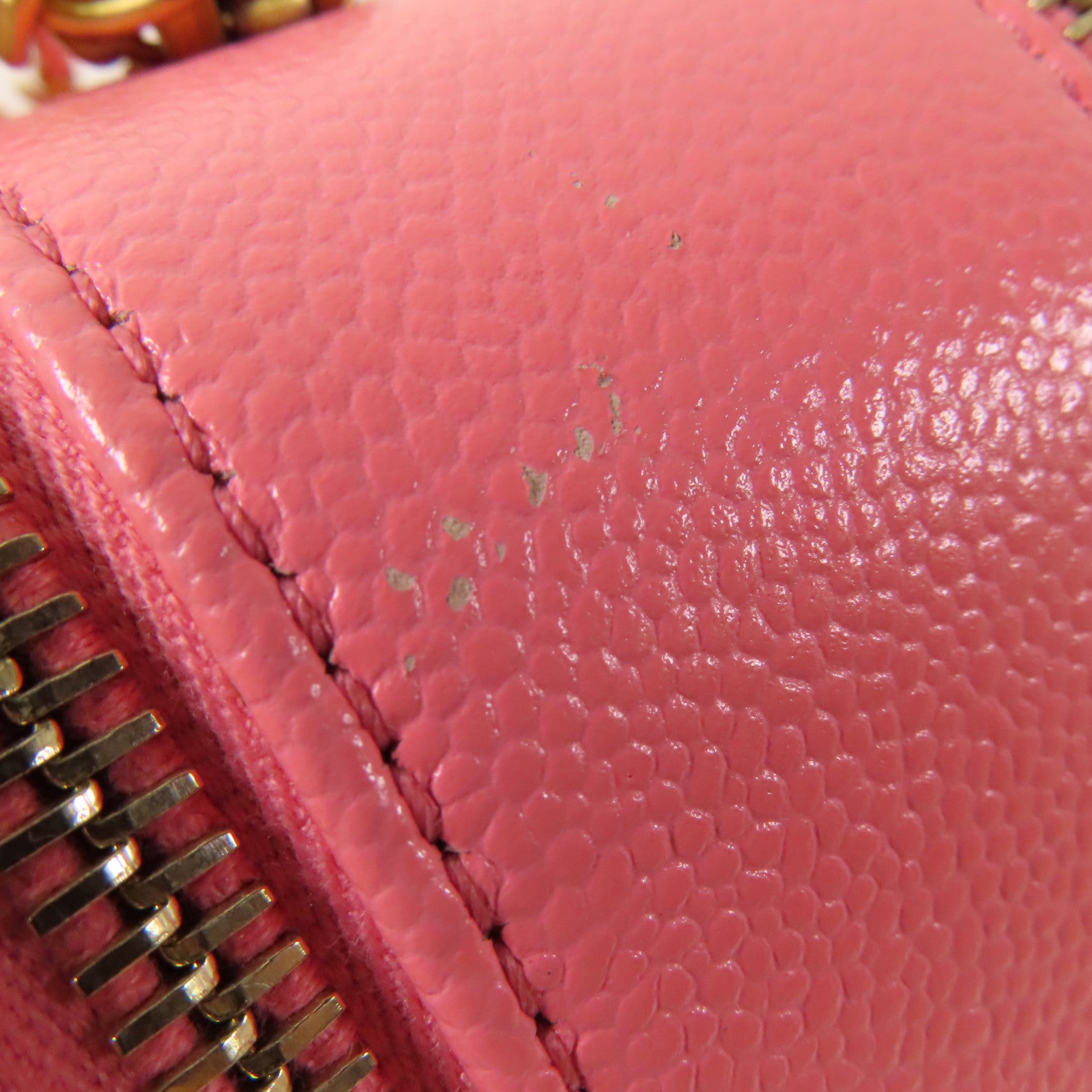 CHANEL CC GHW Vanity Case 2Way Shoulder Handbag Calfskin Leather Pink