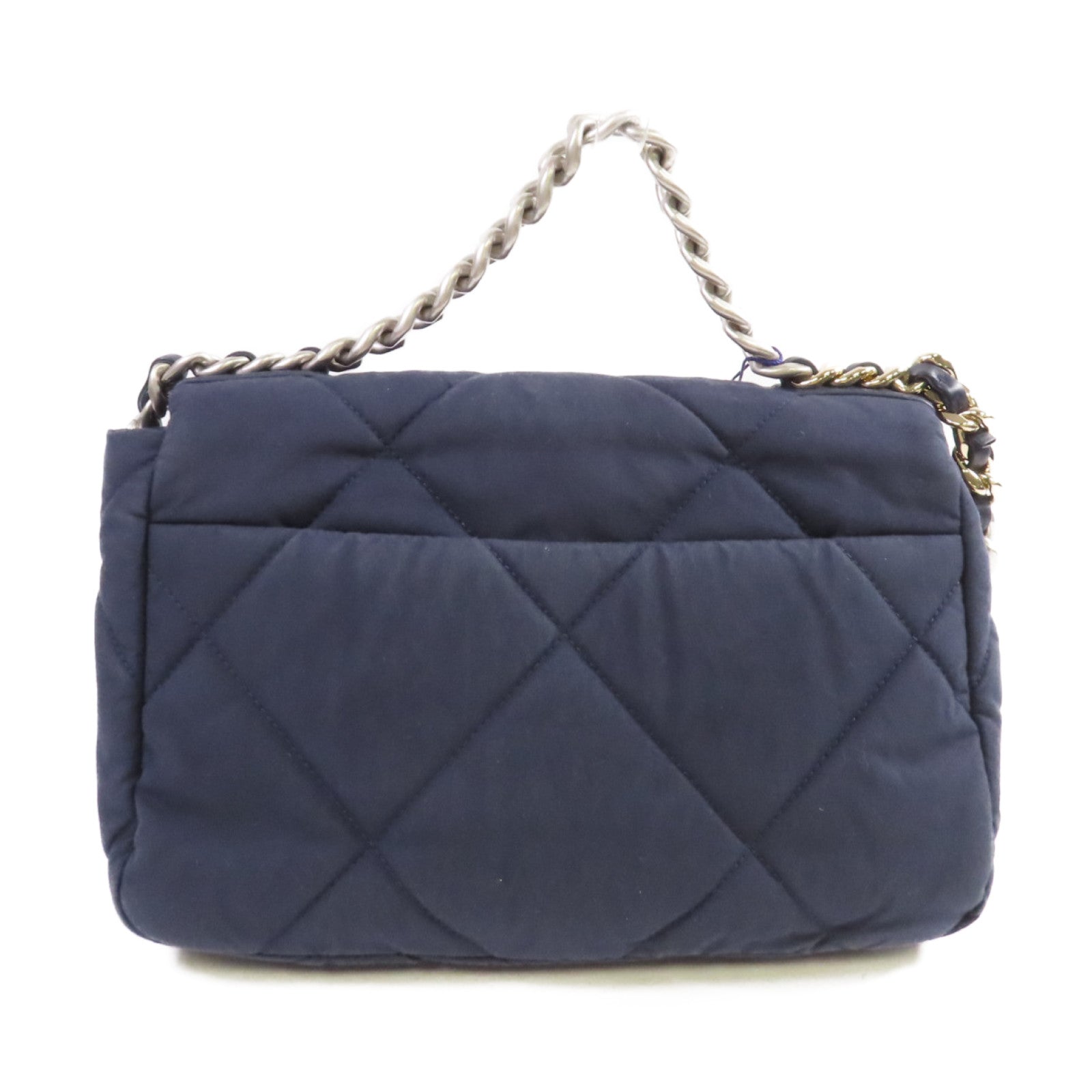 CHANEL 【激減優惠】菱格帆布Chanel 19 Chain Shoulder Bag鏈帶手挽肩背兩用袋寶藍色