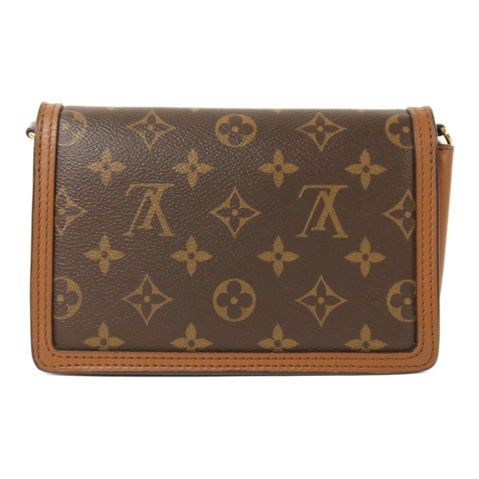 LOUIS VUITTON Monogram Reverse Dauphinec金扣鏈帶肩背袋
