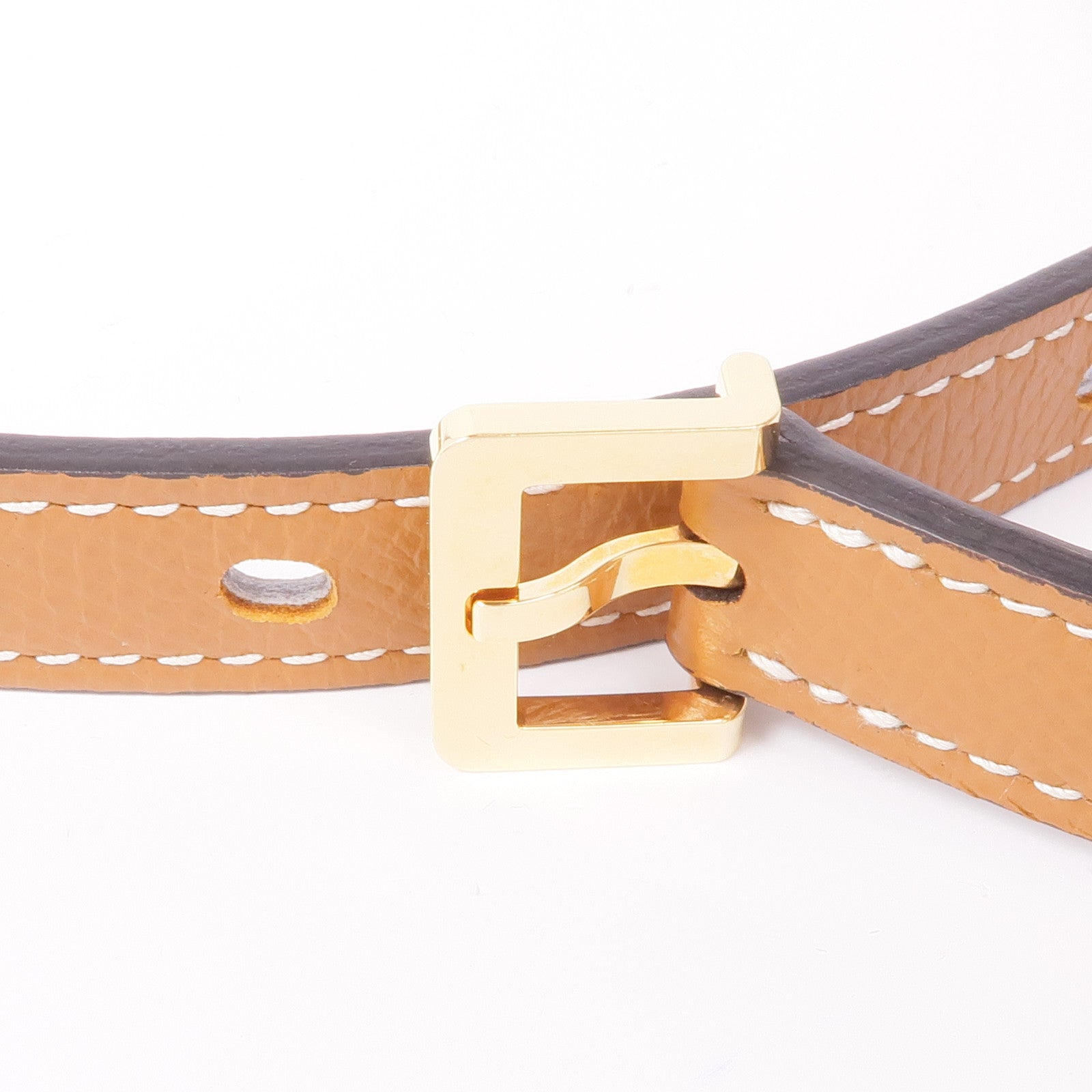 HERMES Epsom皮革Pop H 15 Belt金扣皮帶Gold