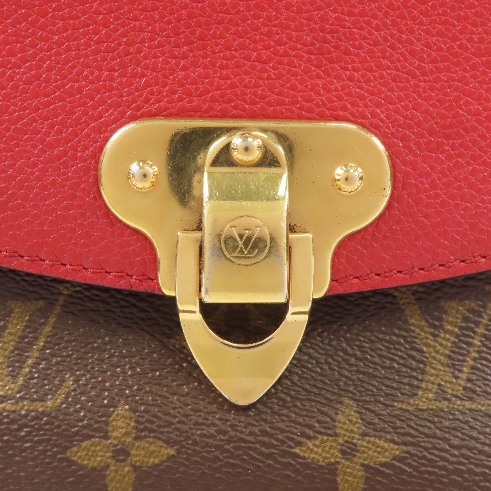 LOUIS VUITTON GHW Saint Placide Shoulder Bag M43713 Monogram Brown/Red