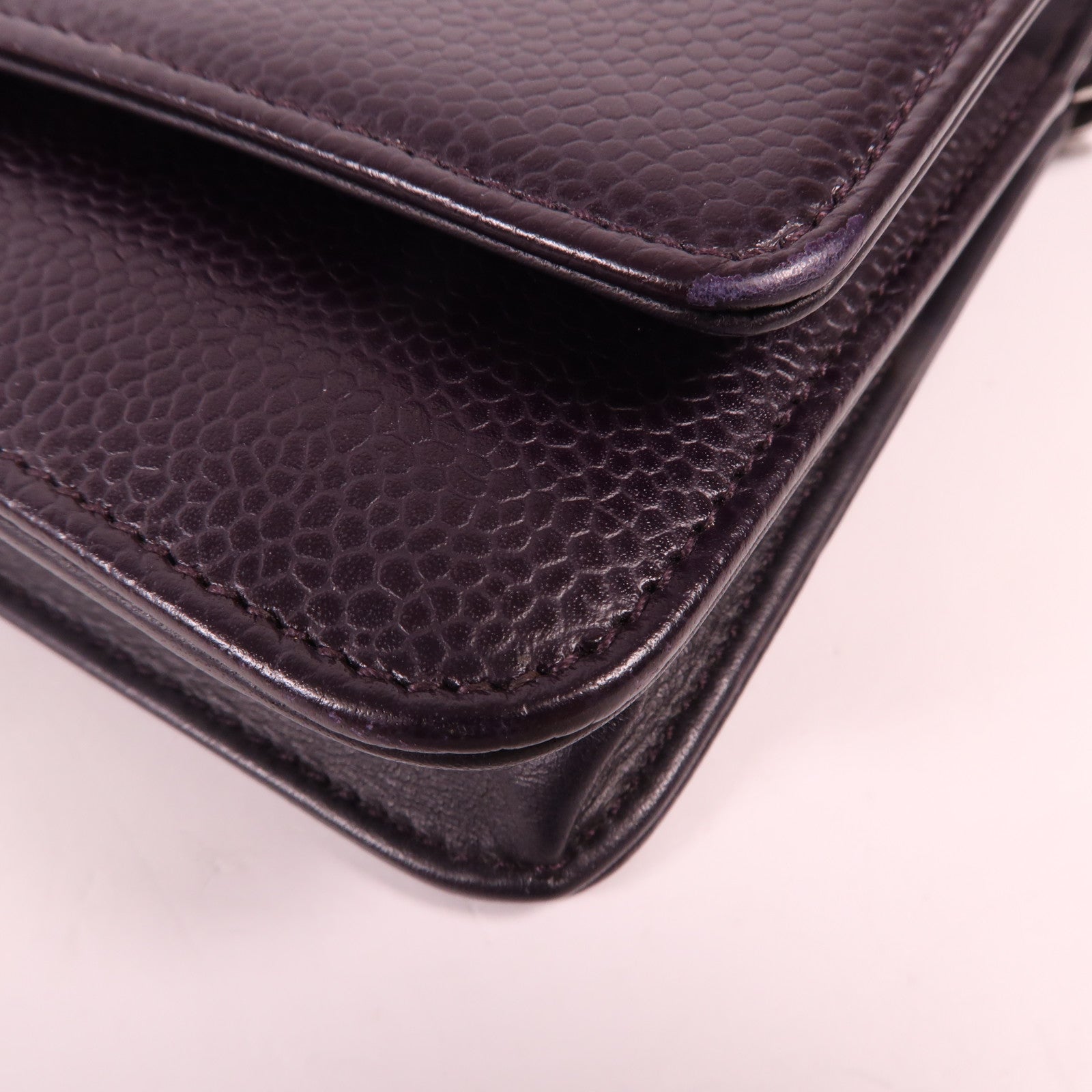 CHANEL 牛皮皮革WOC Wallet On Chain銀扣鏈帶肩背袋