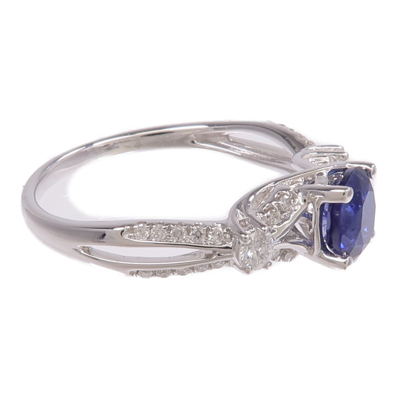 JEWELRY 18K白金Sapphire Diamond Ring藍寶石/鑽石戒指
