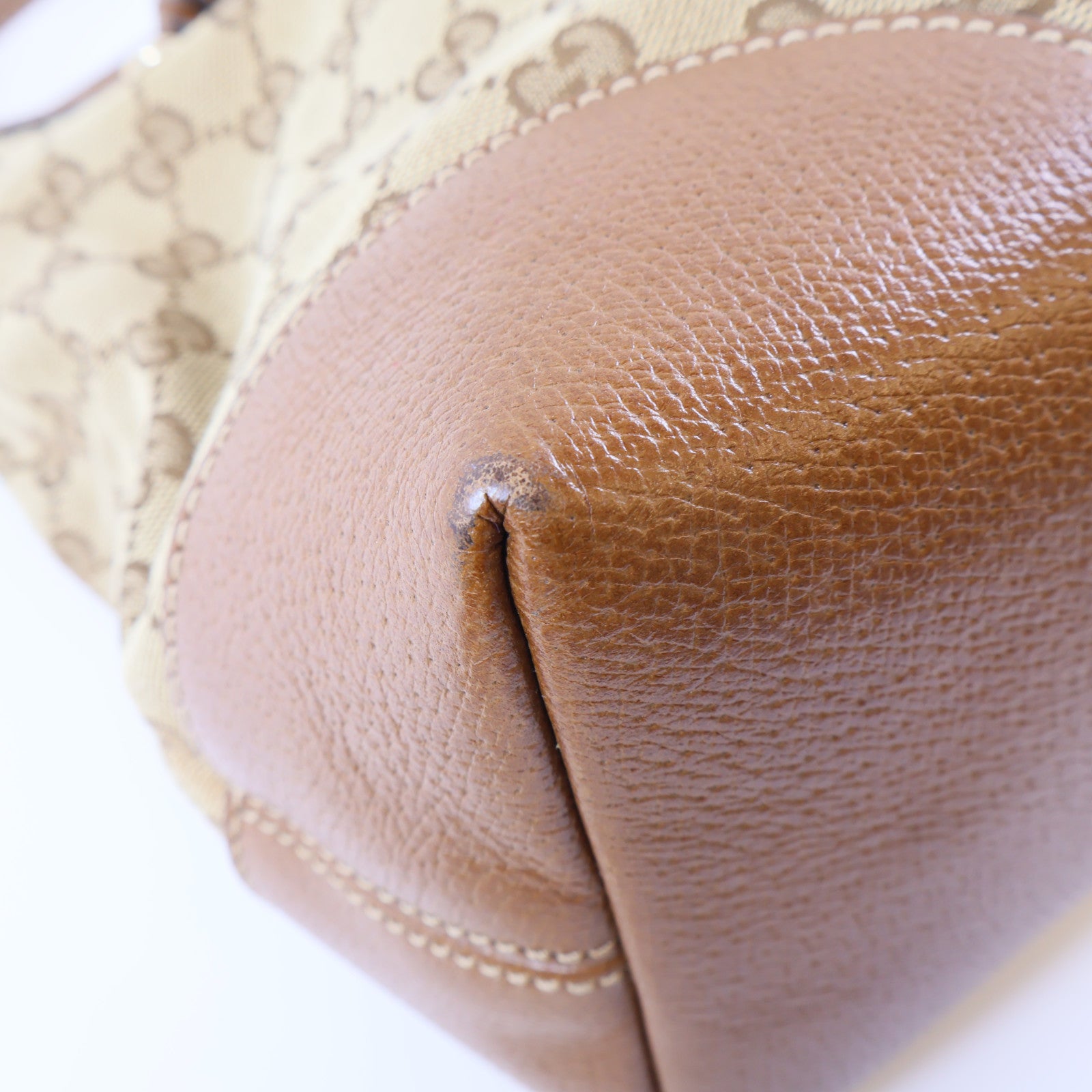 GUCCI GG GHW 2 Way Shoulder Bag Handbag Canvas Brown