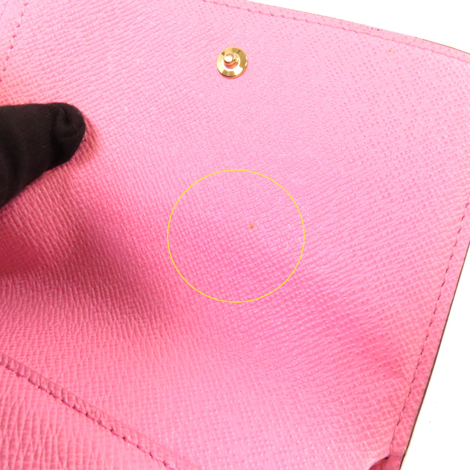 LOUIS VUITTON Monogram Victorine Vinvinne Wallet金扣短錢包啡色/粉紅色