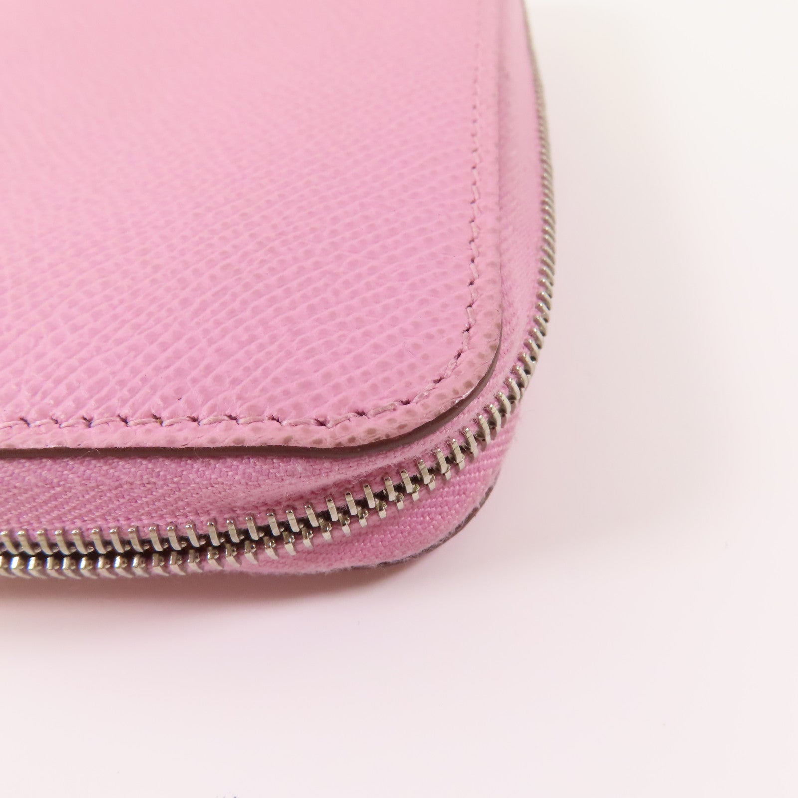 HERMES Epsom皮革Silk in Wallet銀扣錢包Rose Sakura(3Q)