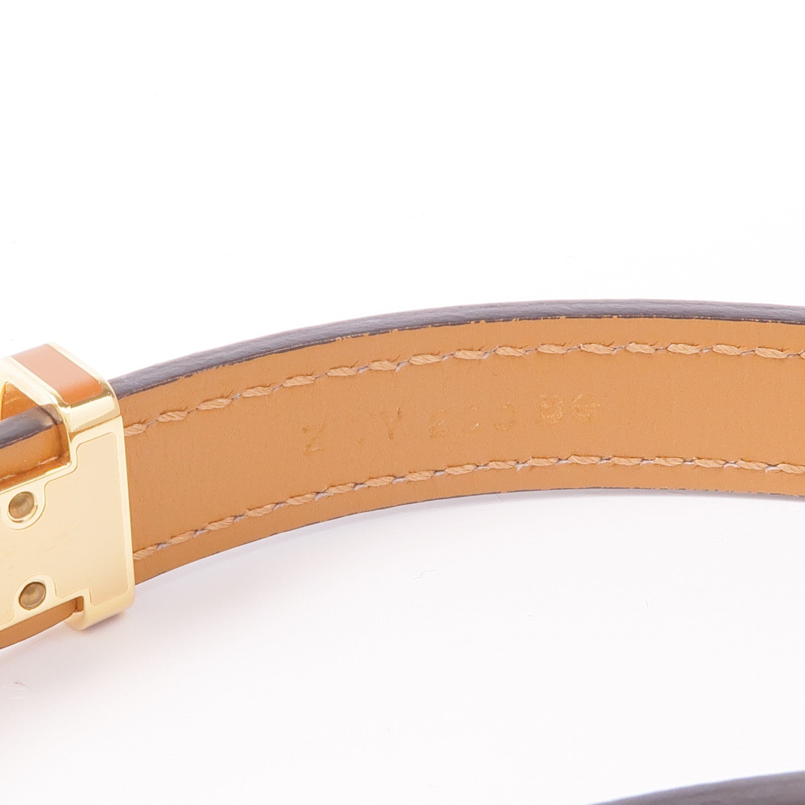 HERMES Epsom皮革Pop H 15 Belt金扣皮帶Gold