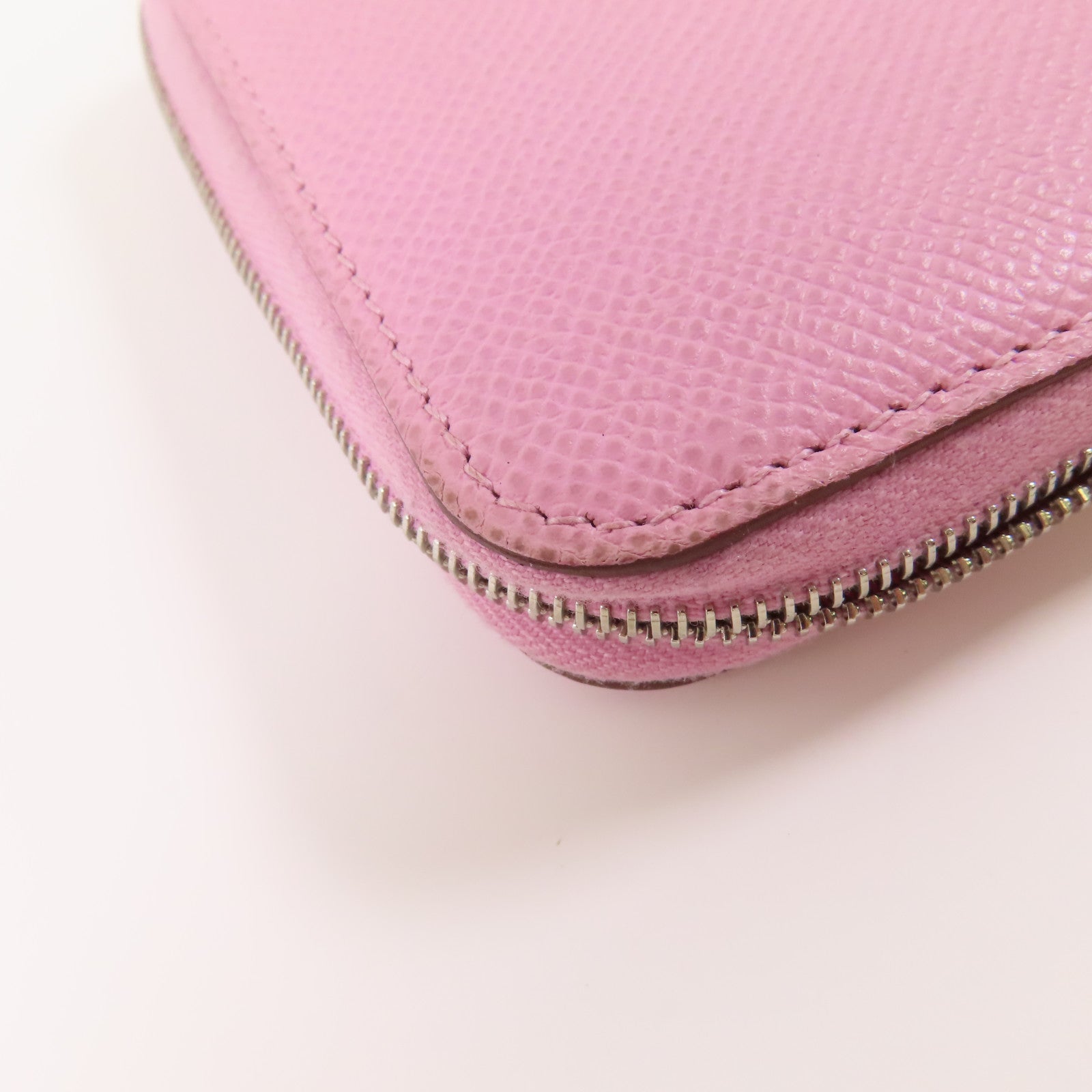 HERMES Epsom皮革Silk in Wallet銀扣錢包Rose Sakura(3Q)