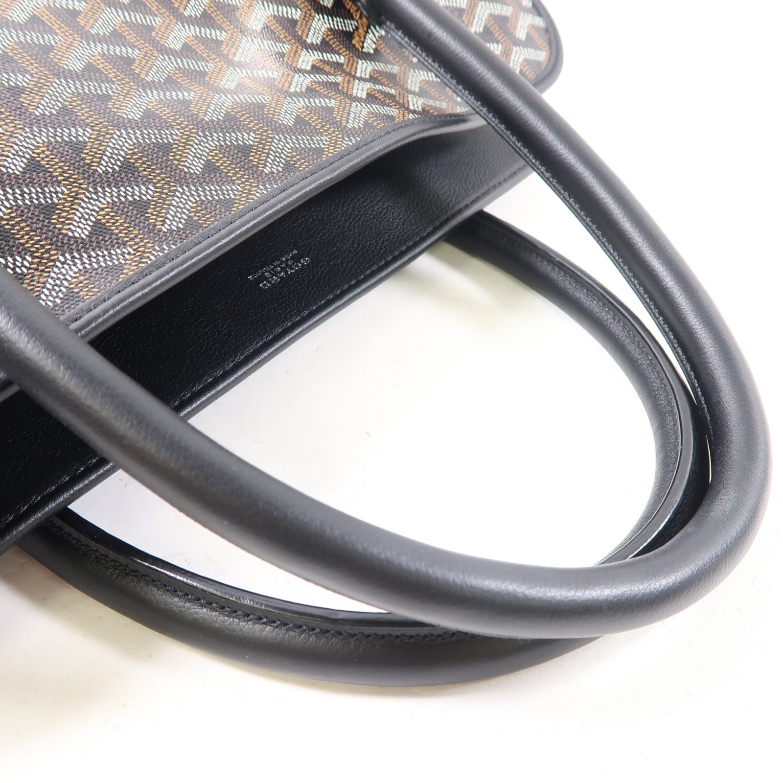 GOYARD 塗層帆布Bourgogne銀扣手挽袋黑色/啡色