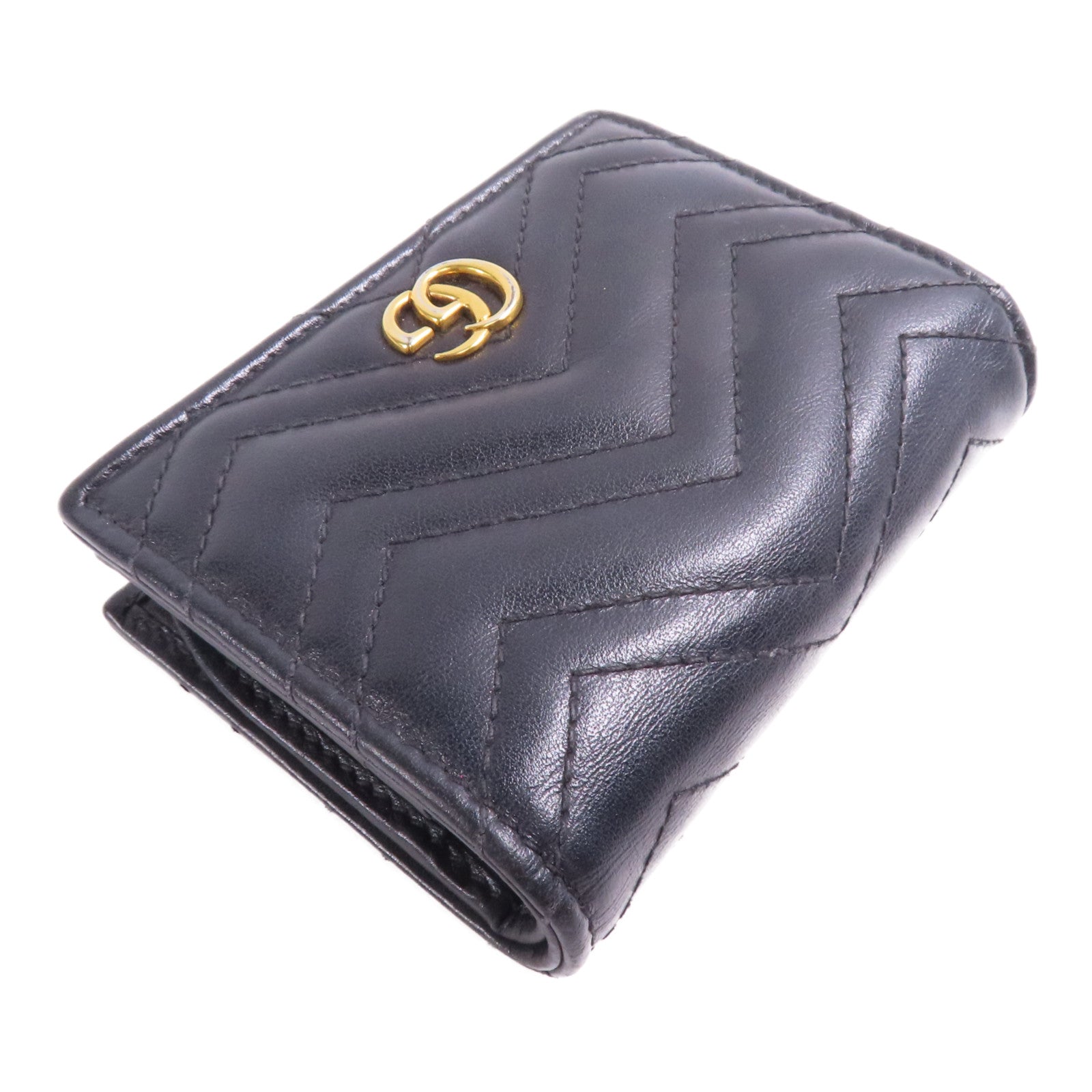 GUCCI 皮革GG Marmont Card Case Wallet金扣錢包
