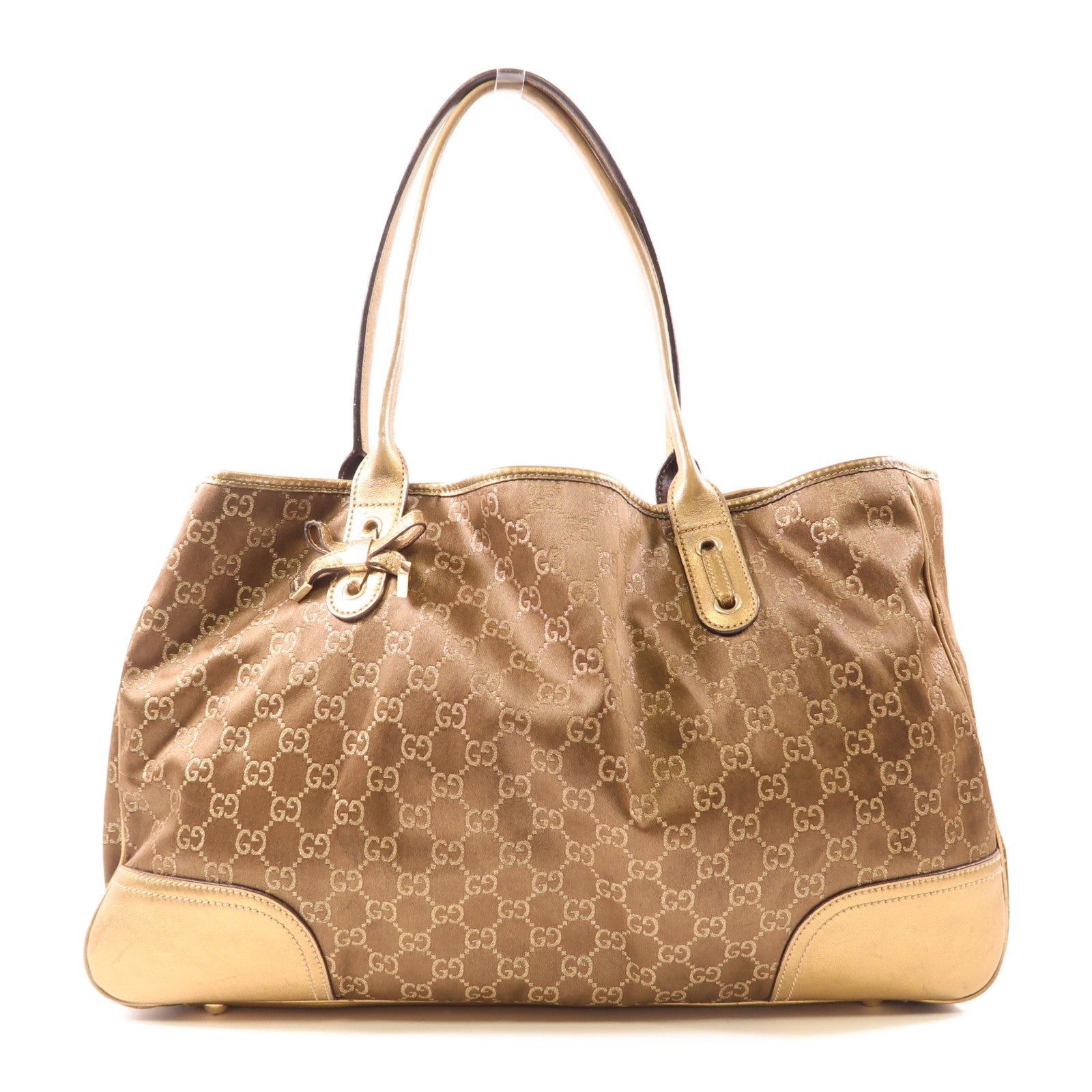 GUCCI 帆布Tote Bag金扣手挽袋
