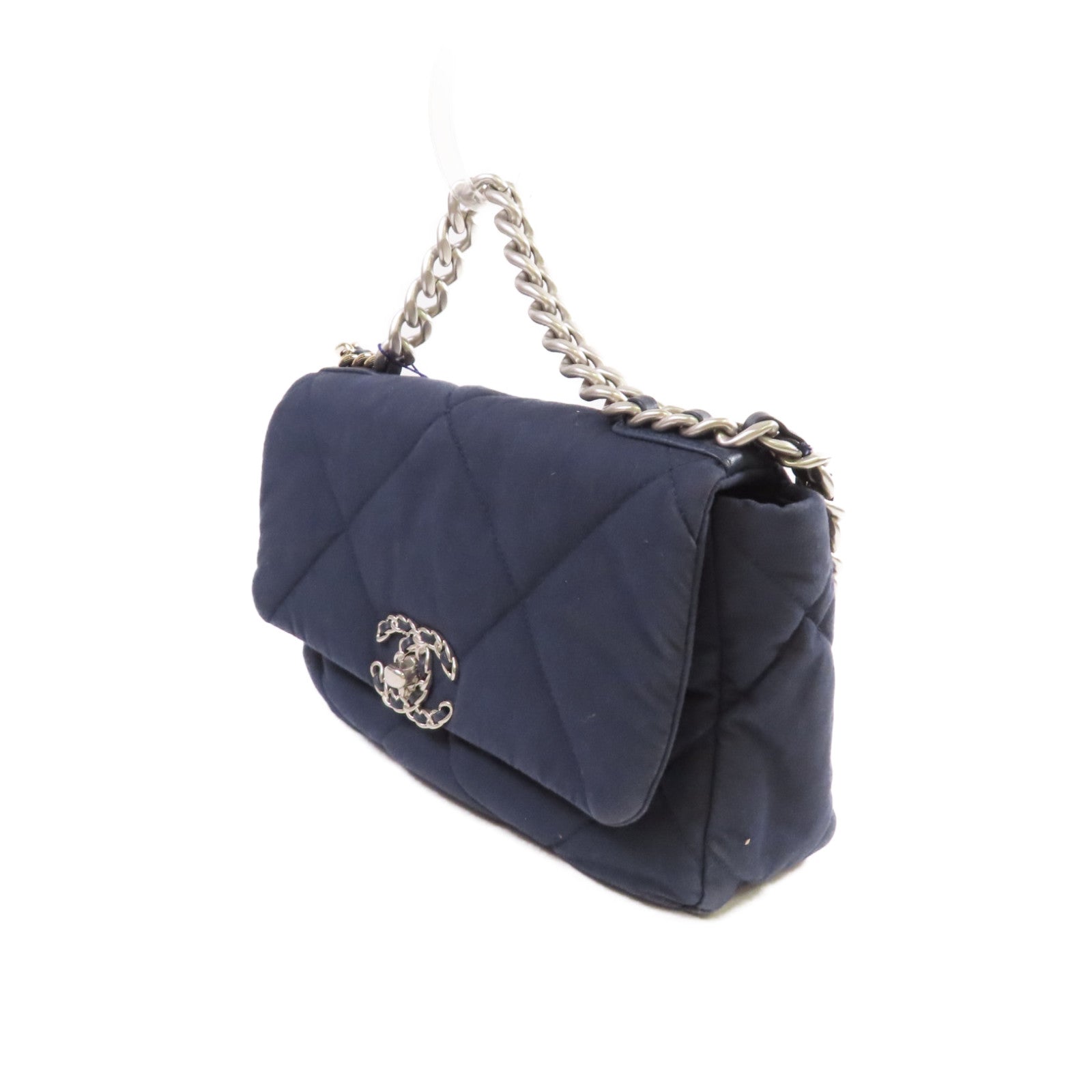 CHANEL 【激減優惠】菱格帆布Chanel 19 Chain Shoulder Bag鏈帶手挽肩背兩用袋寶藍色