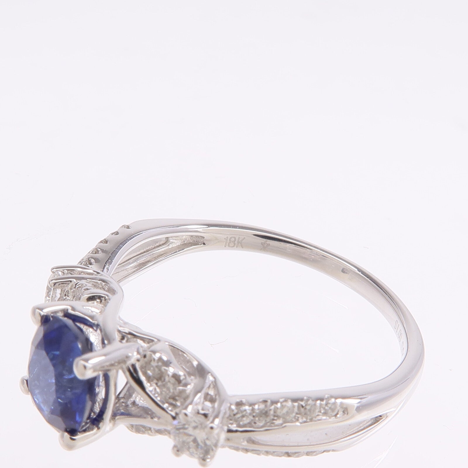 JEWELRY 18K白金Sapphire Diamond Ring藍寶石/鑽石戒指