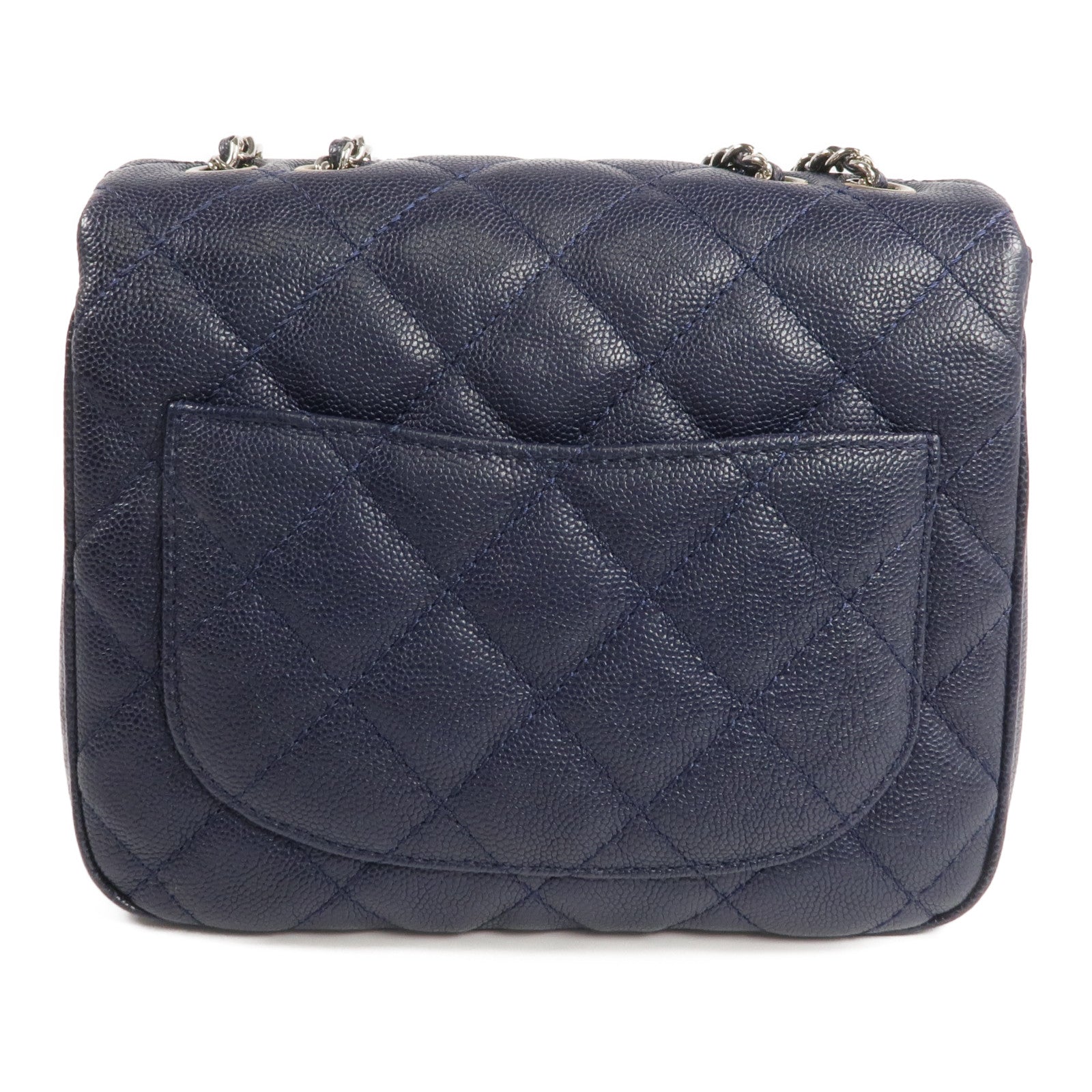 CHANEL 牛皮皮革Chain Shoulder銀扣鏈帶肩背袋