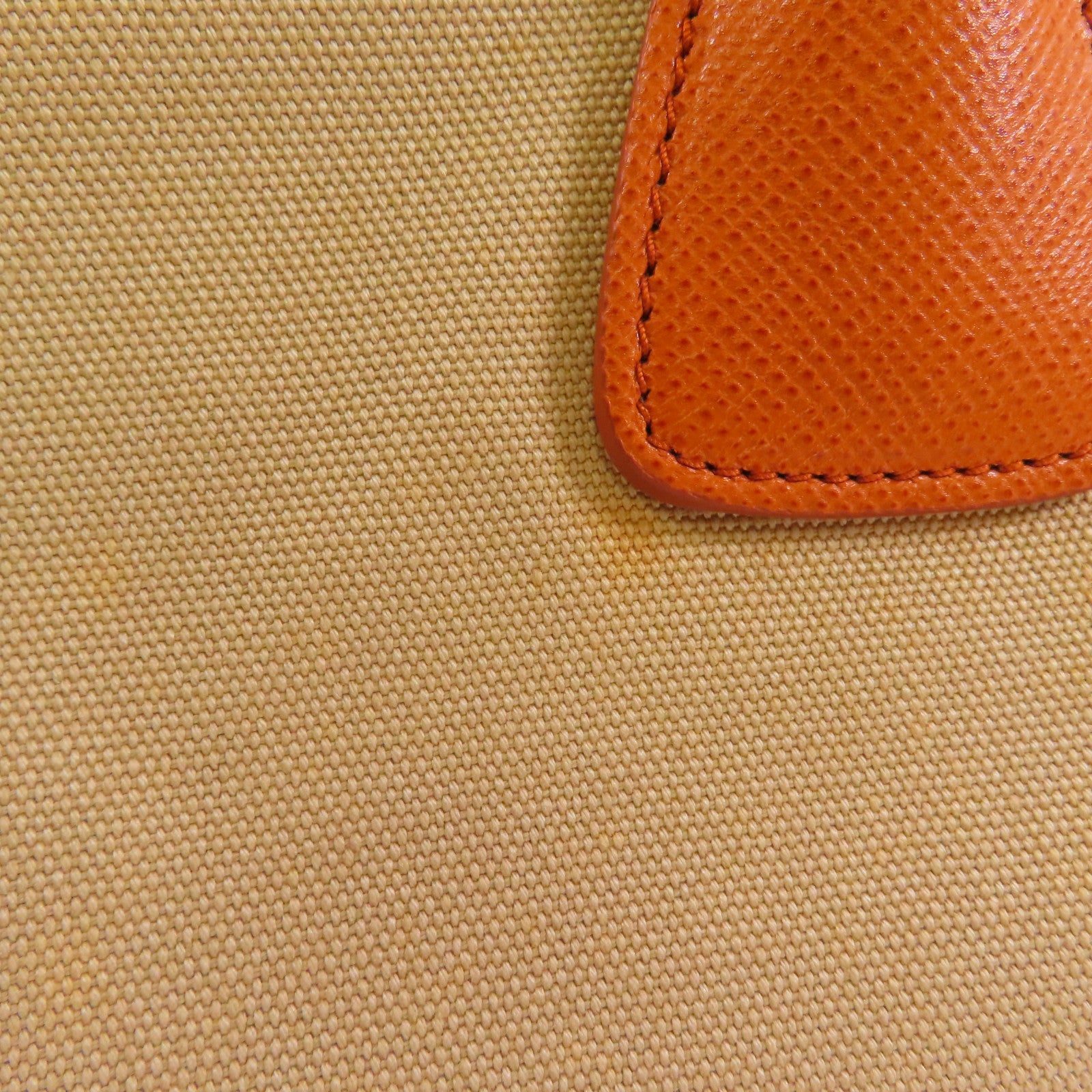 PRADA GHW 2 Way Shoulder Bag Handbag BN2595 Canvas Leather Beige Orange