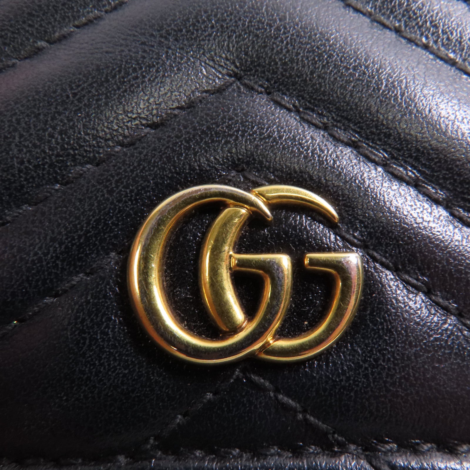GUCCI 皮革GG Marmont Card Case Wallet金扣錢包