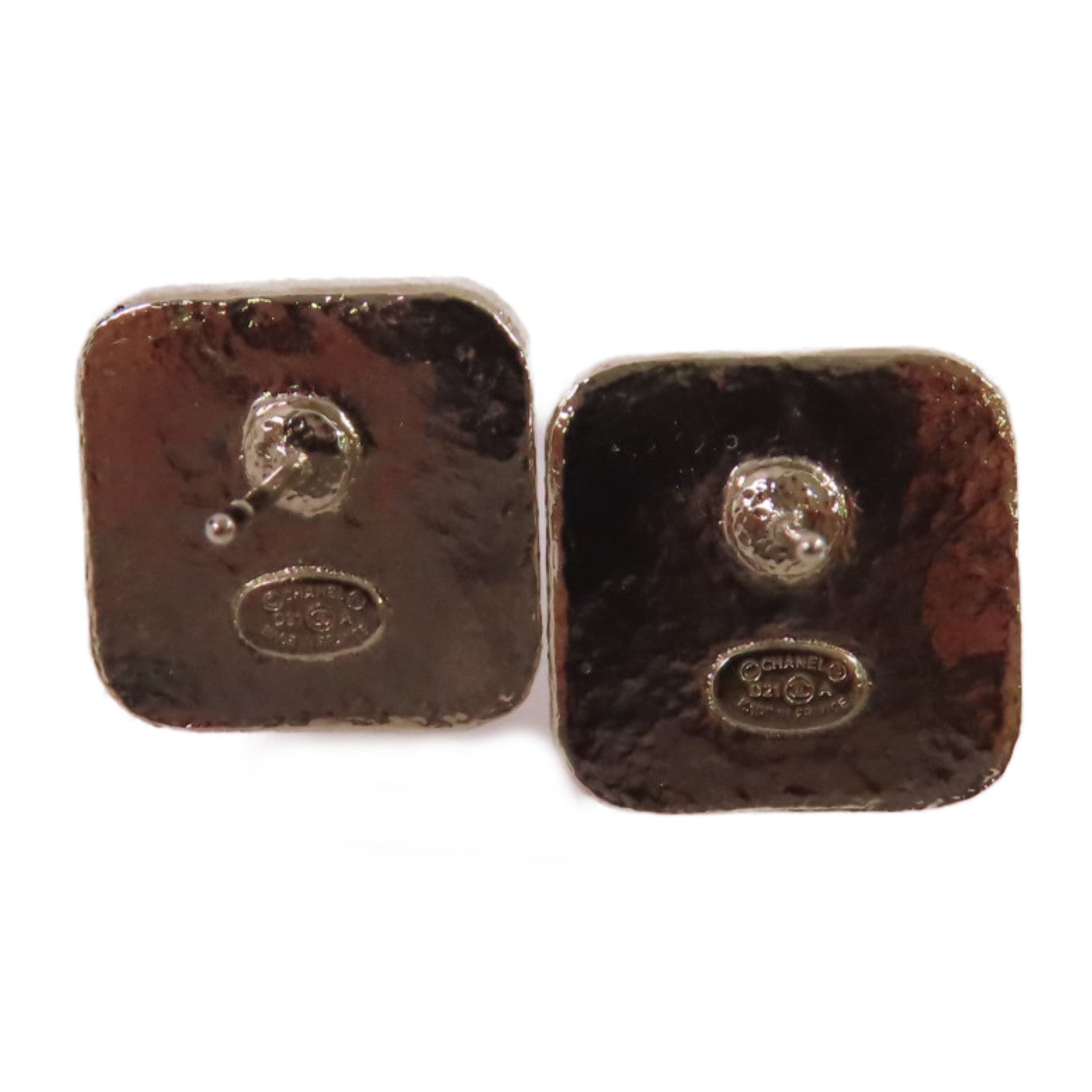 CHANEL 金屬/PVC CC Earringse金扣耳環黑色/金色