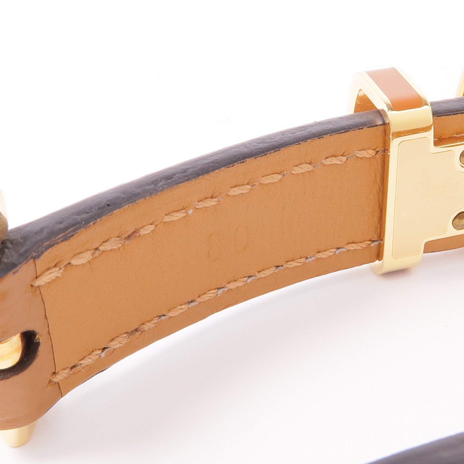 HERMES Epsom皮革Pop H 15 Belt金扣皮帶Gold