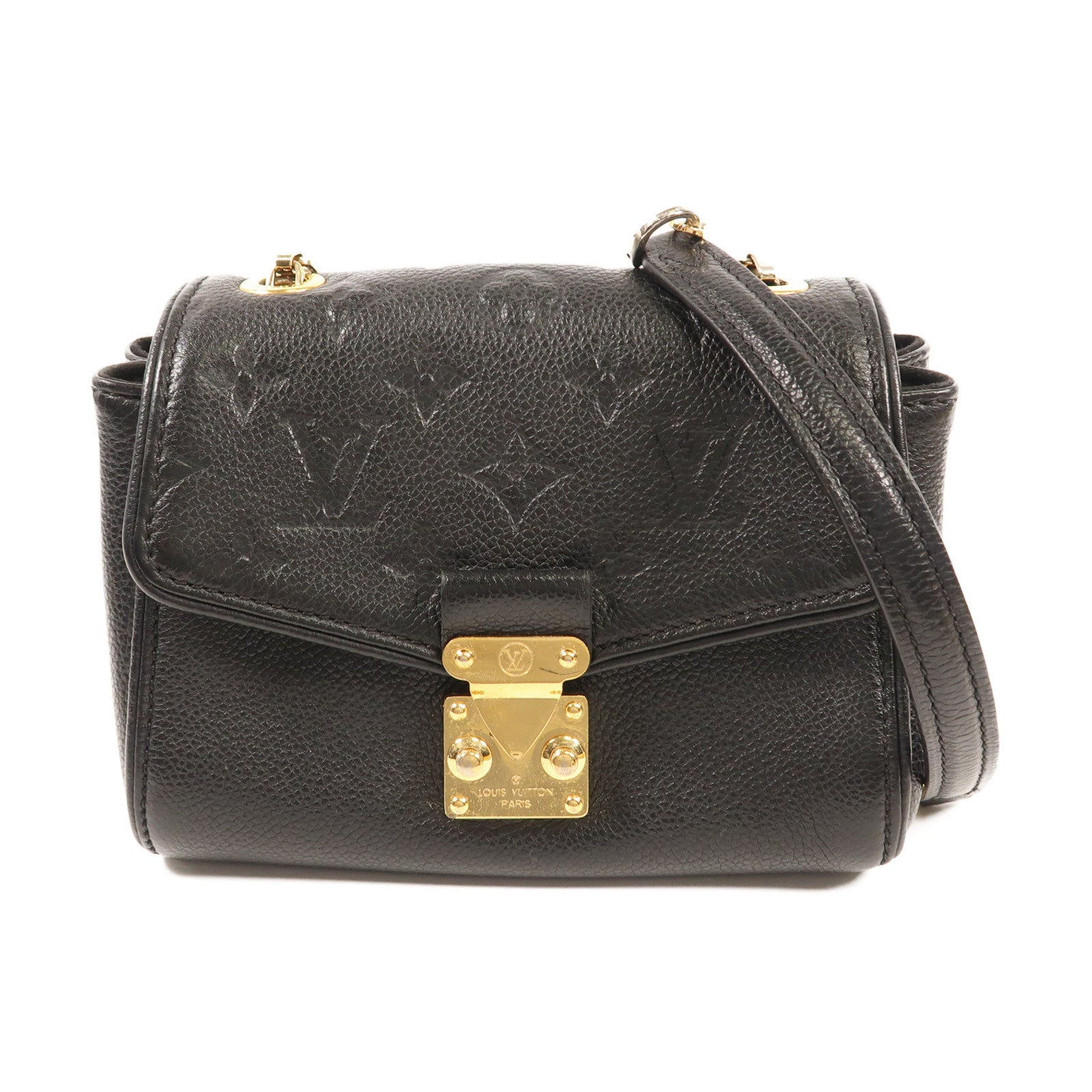 LOUIS VUITTON Monogram Empreinte Saint Germain BB金扣鏈帶肩背袋