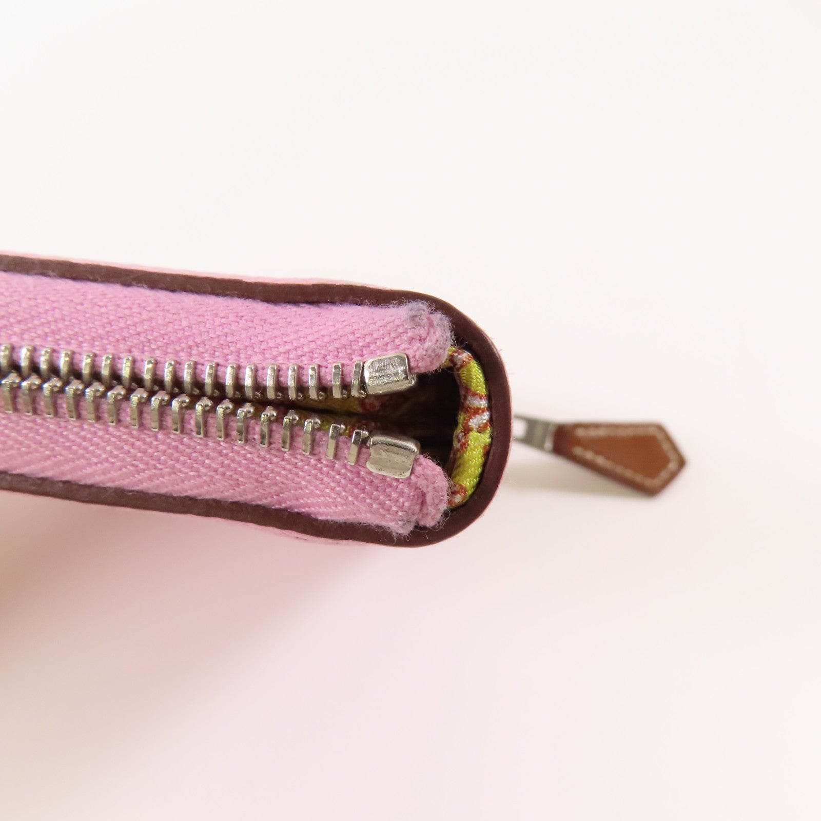 HERMES Epsom皮革Silk in Wallet銀扣錢包Rose Sakura(3Q)