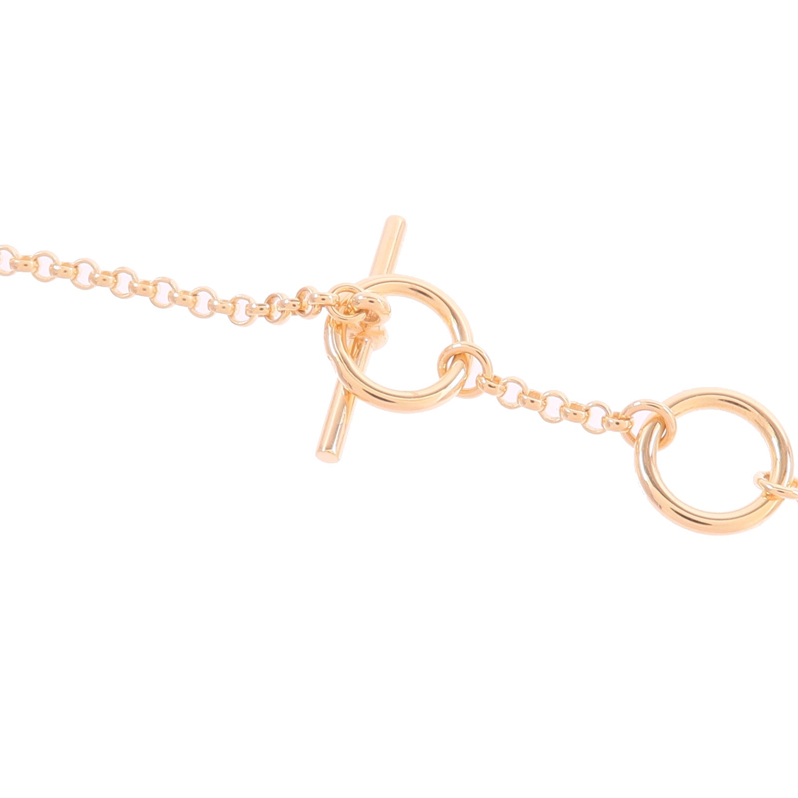 HERMES 18K玫瑰金Pendentif Gambade H鑽石項鍊