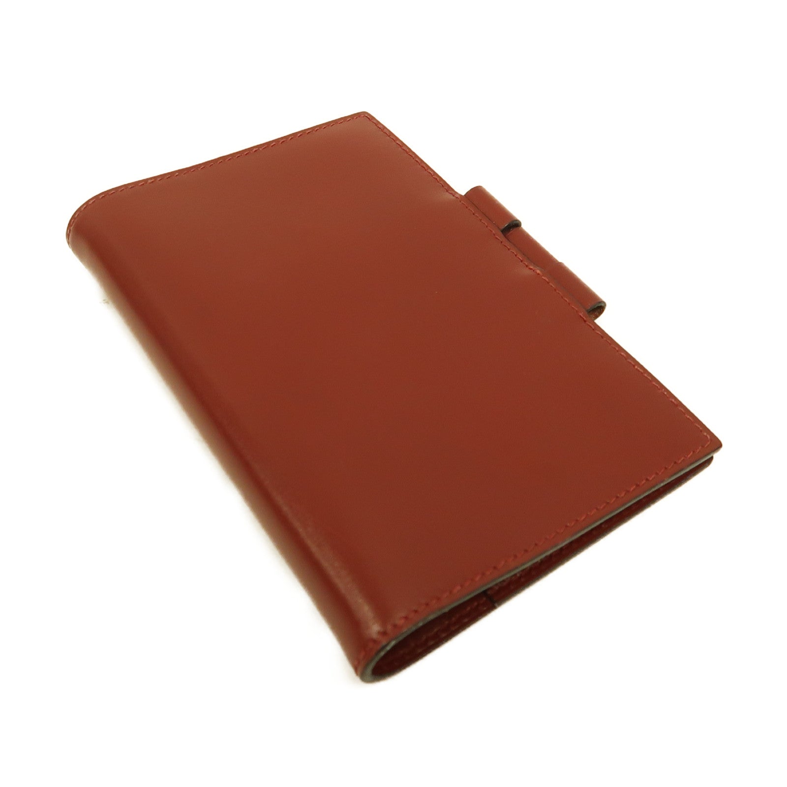 HERMES (PRICE DOWN) Agenda Cover Case Box Calf Leather Red