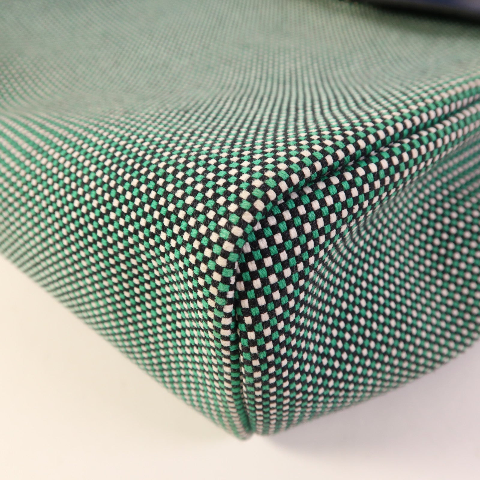 HERMES Toile Quadrille Viking Herbag PM手挽肩背兩用袋Noir/Blanc/Menthe