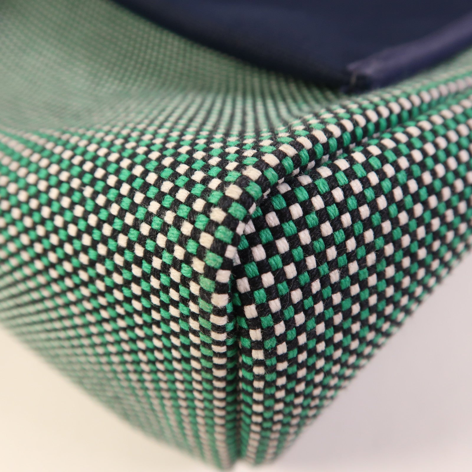 HERMES Toile Quadrille Viking Herbag PM手挽肩背兩用袋Noir/Blanc/Menthe