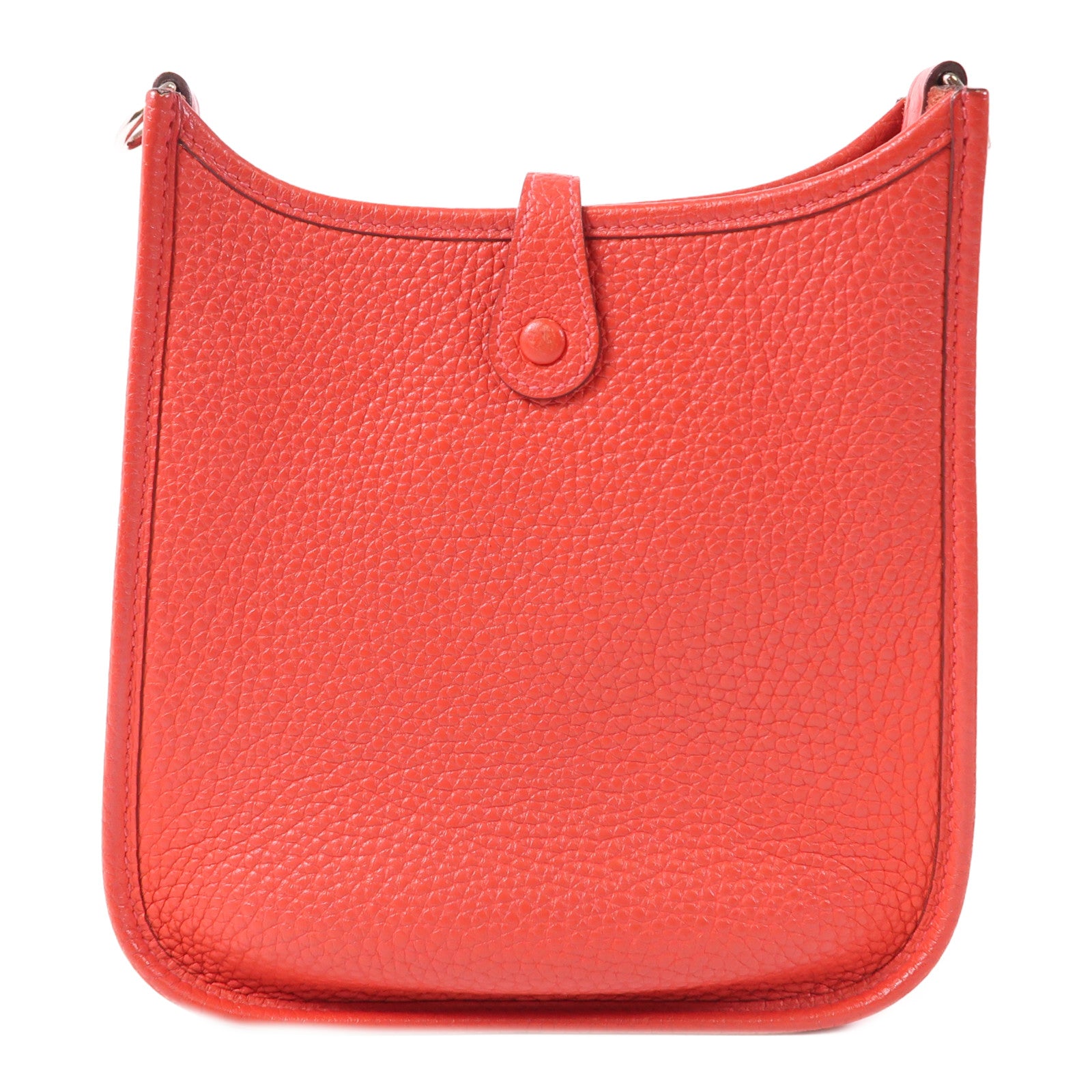 HERMES Clemence皮革Evelyne TPM銀扣肩背袋Rose De Coeur