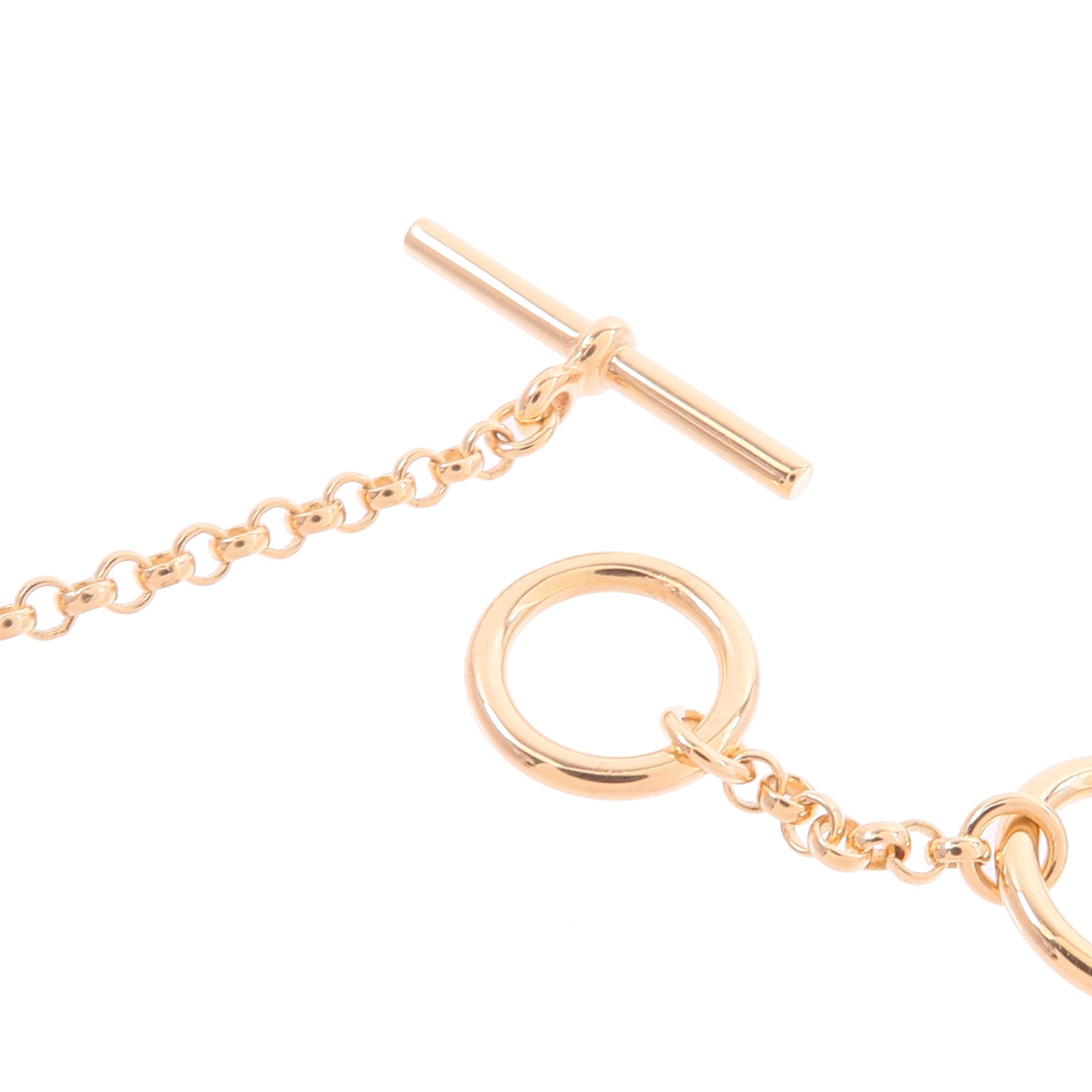HERMES 18K玫瑰金Pendentif Gambade H鑽石項鍊