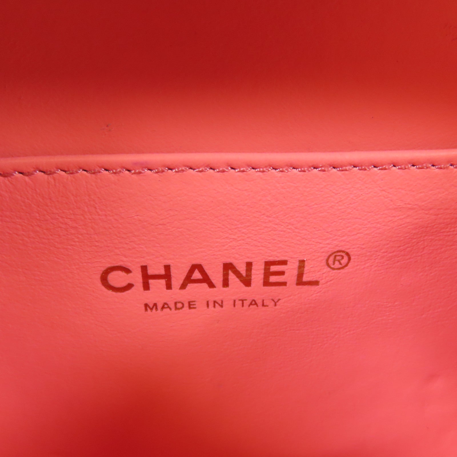 CHANEL CC GHW Vanity Case 2Way Shoulder Handbag Calfskin Leather Pink