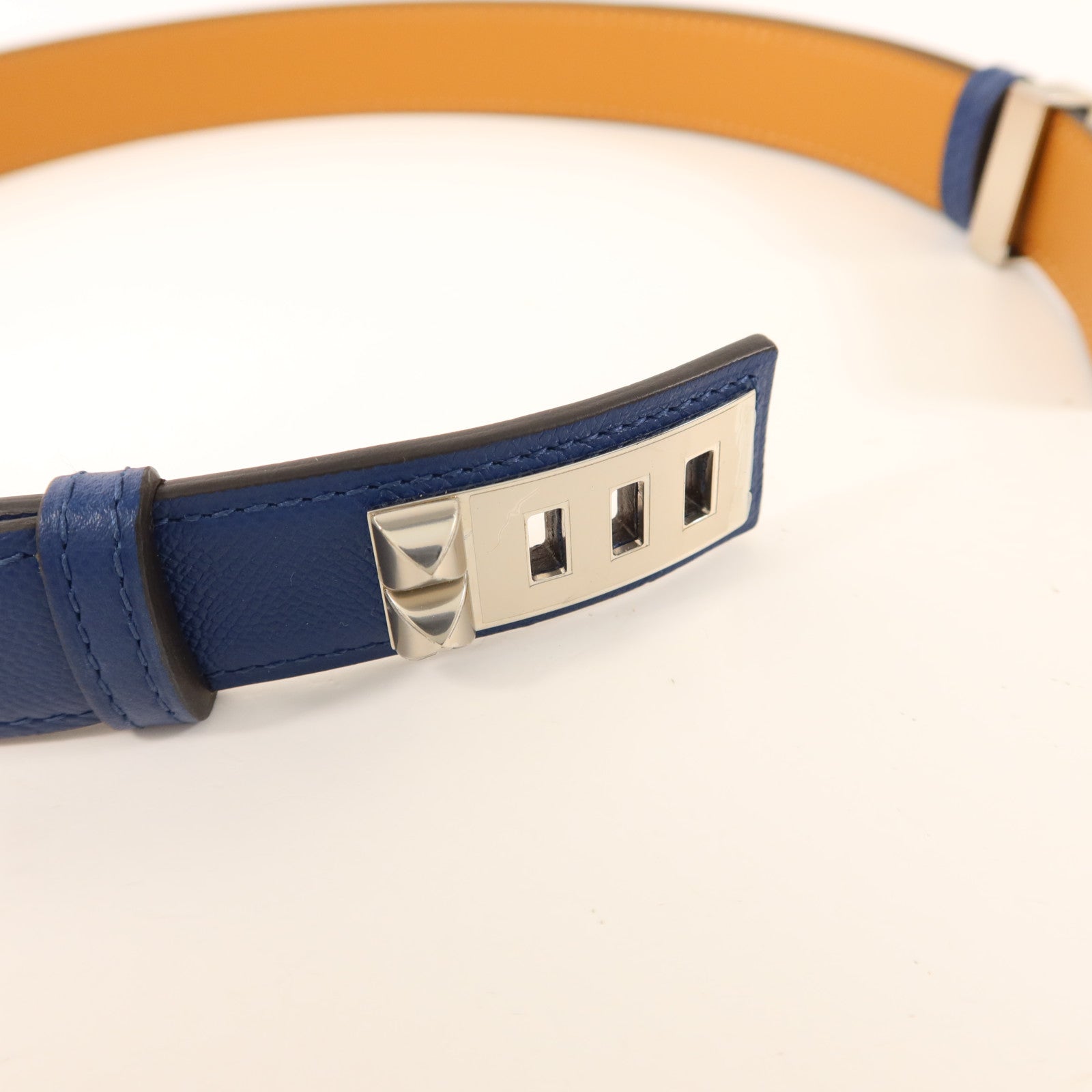 HERMES Epsom皮革CDC Belt銀扣腰帶