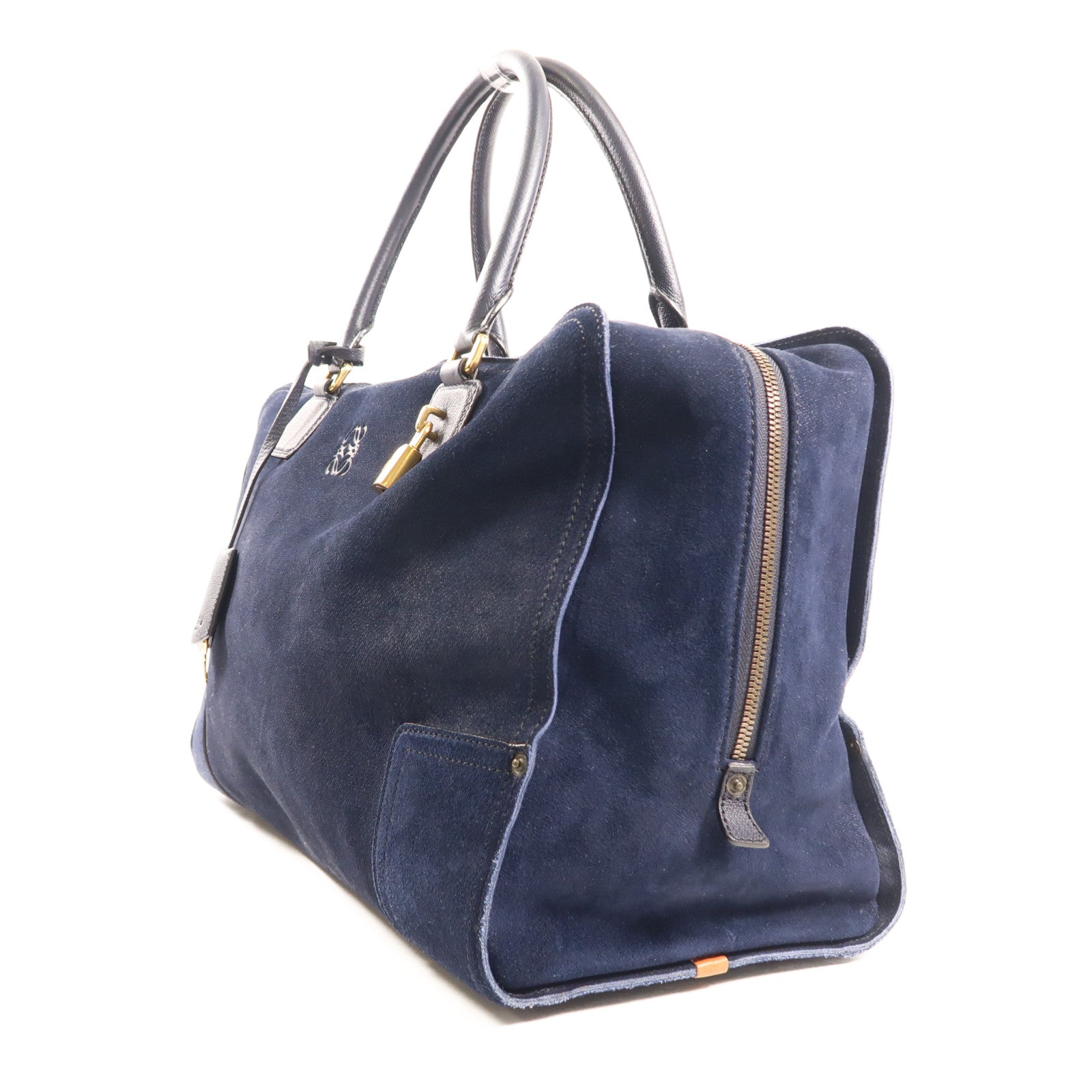 LOEWE 麂皮皮革Amazona金扣手挽袋