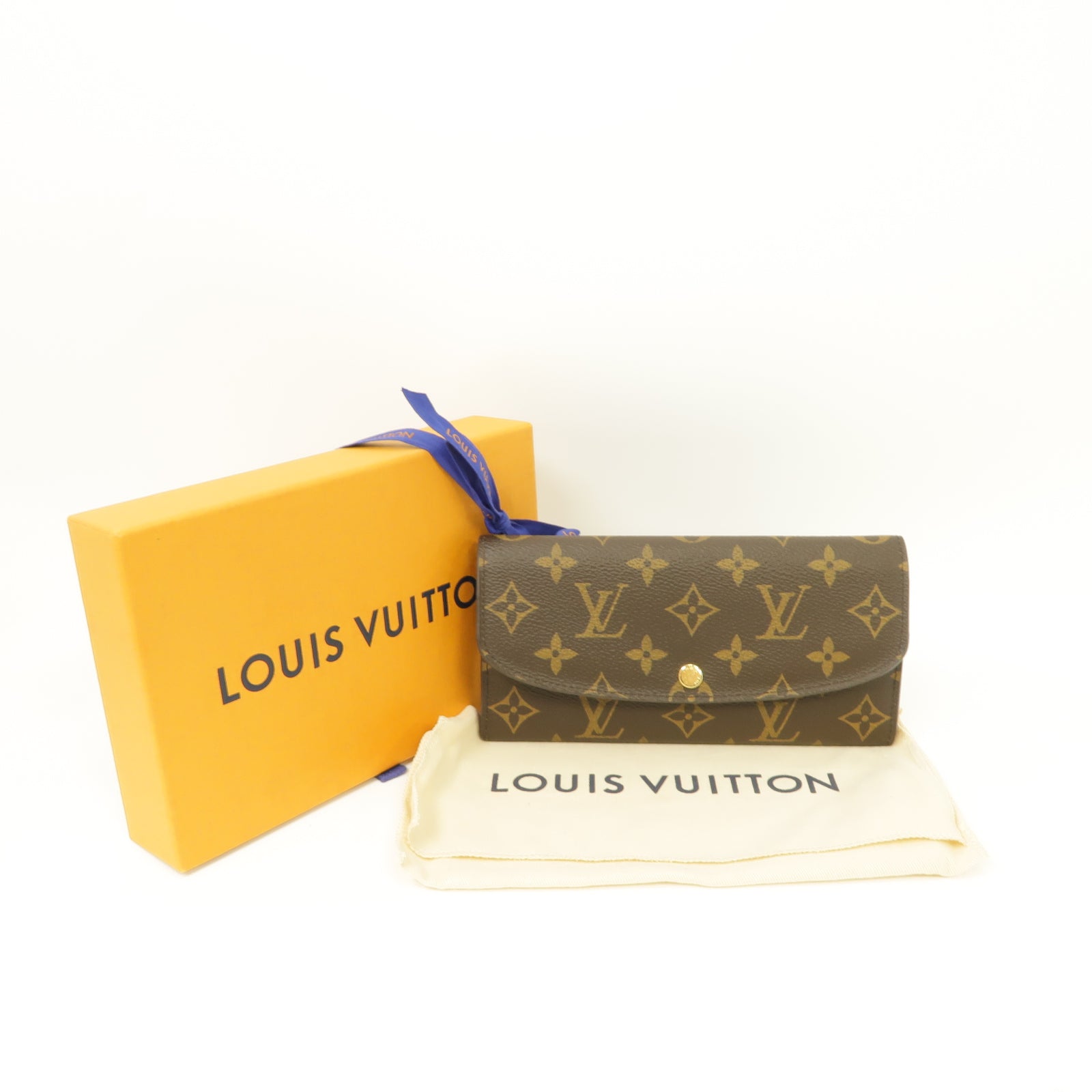 LOUIS VUITTON Monogram Emilie Wallet金扣長錢包棕色