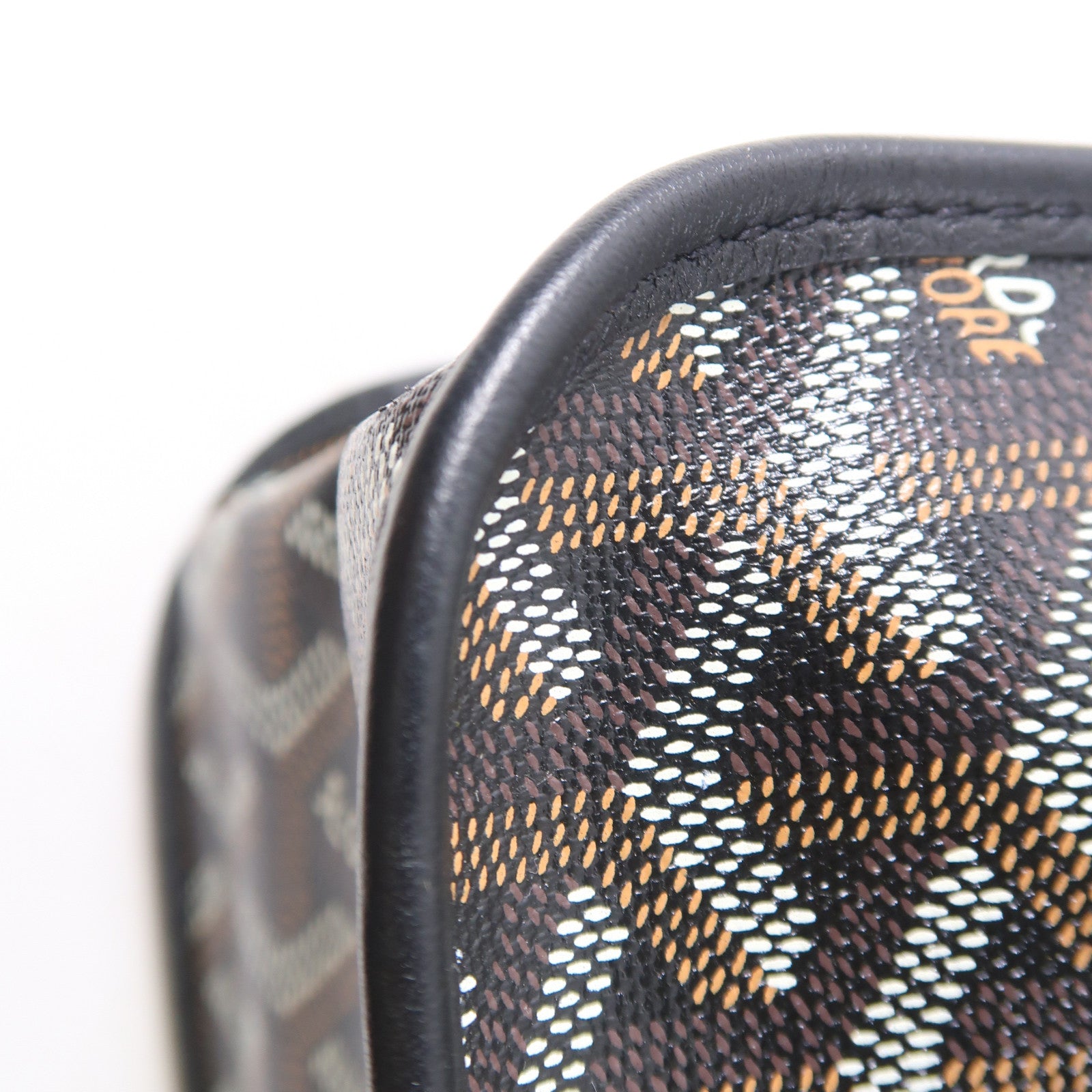GOYARD 塗層帆布Bourgogne銀扣手挽袋黑色/啡色