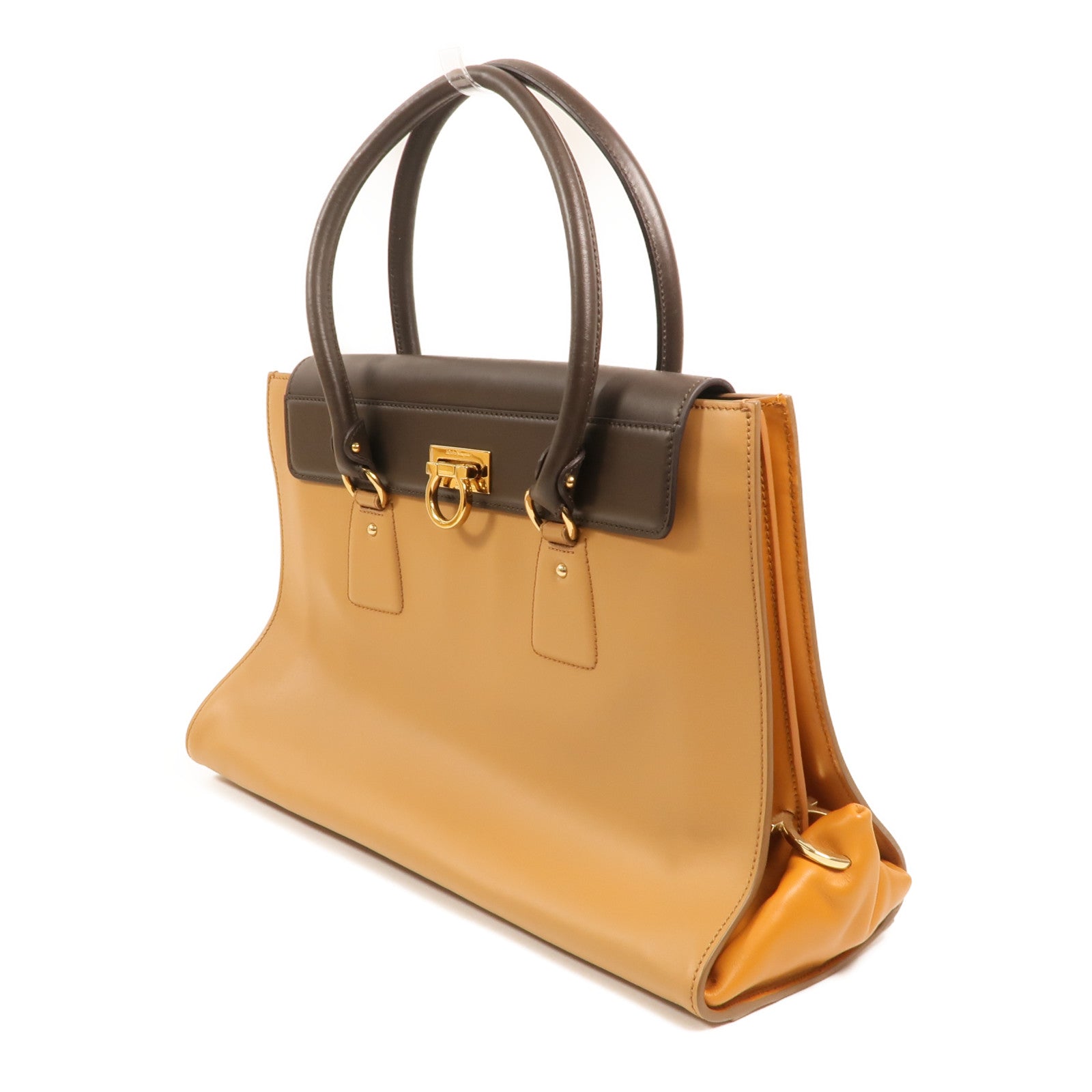 Salvatore Ferragamo 牛皮皮革Gancini Bag金扣手挽袋
