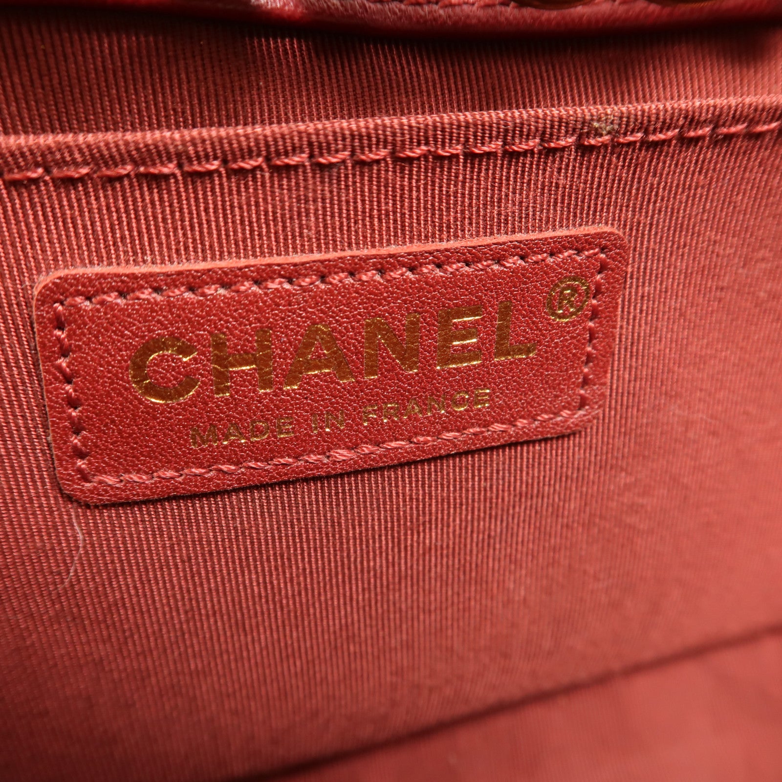 CHANEL 羊皮皮革Boy 25金扣鏈帶肩背袋