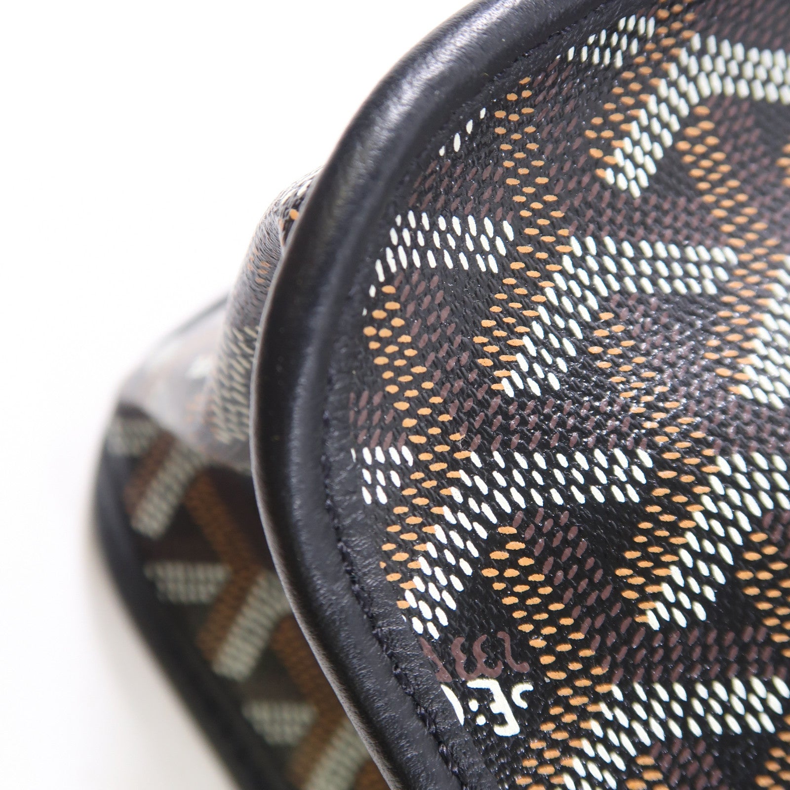 GOYARD 塗層帆布Bourgogne銀扣手挽袋黑色/啡色