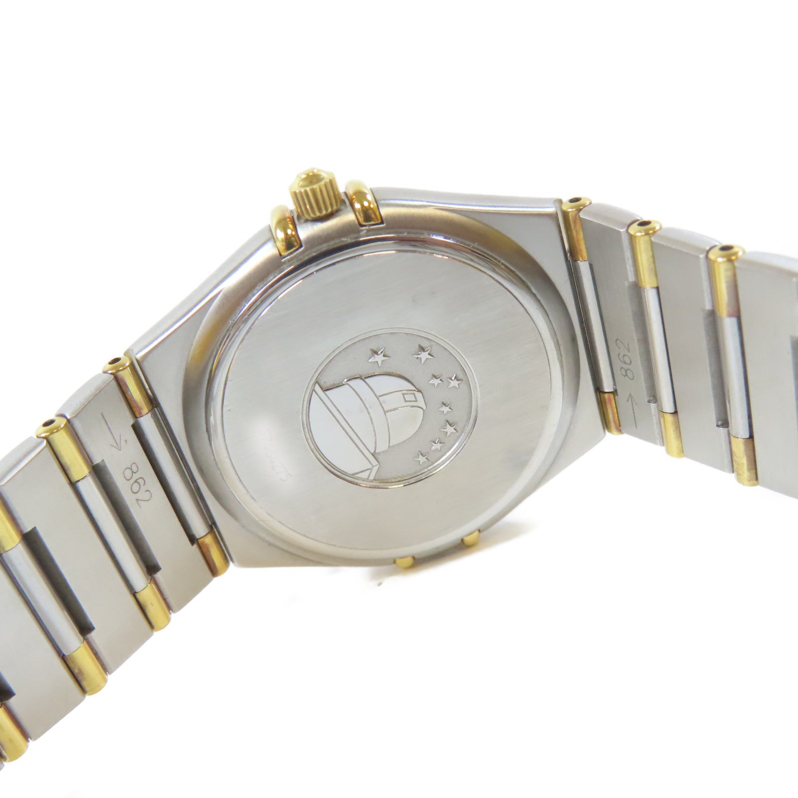 OMEGA Constellation不鏽鋼/18K黃金手錶石英機芯白色
