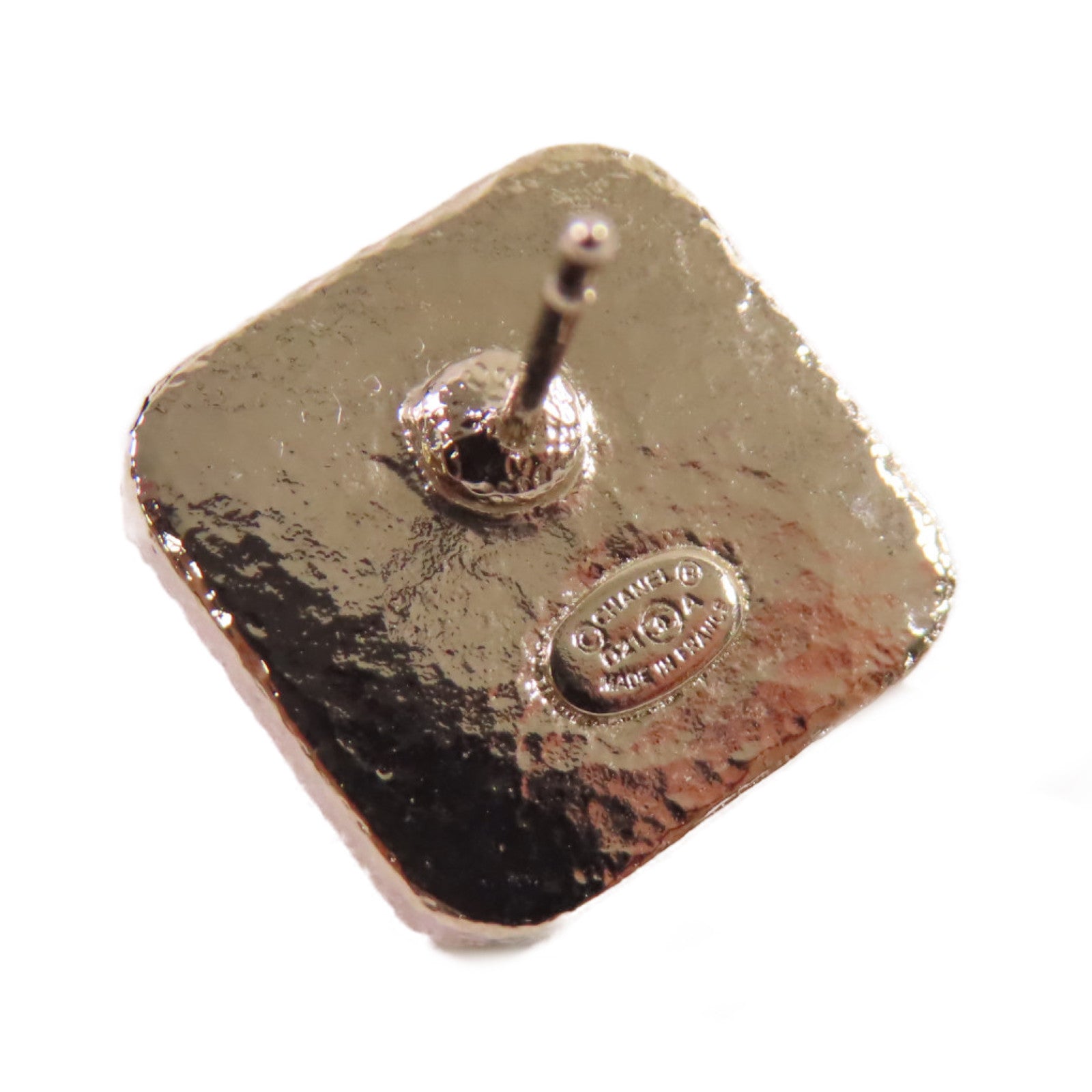 CHANEL 金屬/PVC CC Earringse金扣耳環黑色/金色
